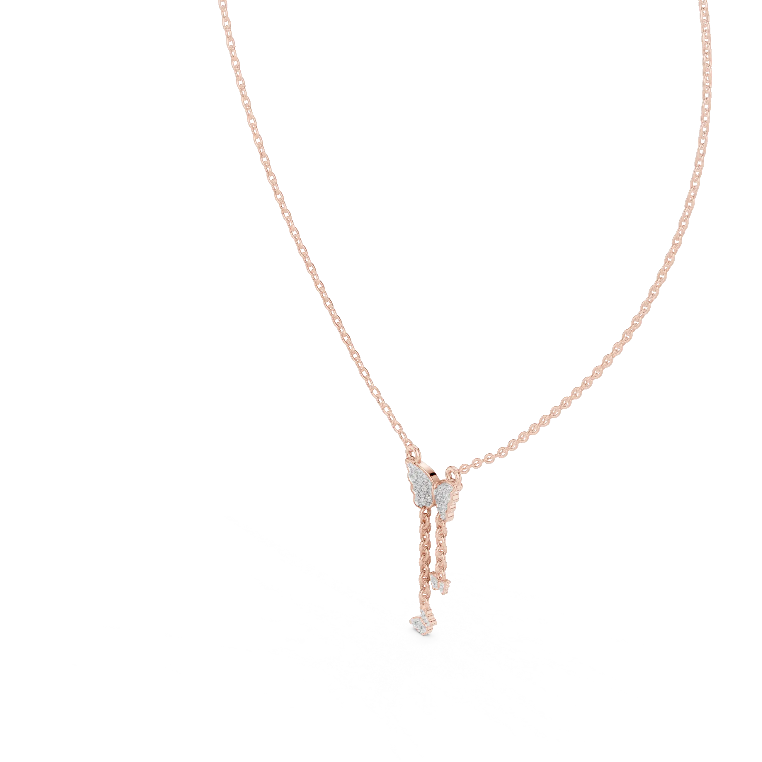 MJP32 - Cascading Butterfly Tassel Drop Pendant