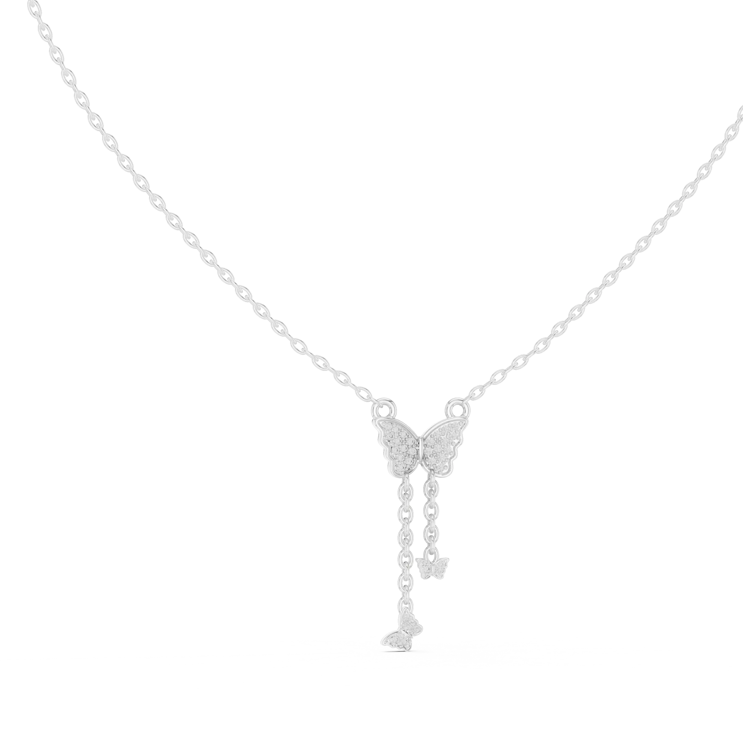 MJP32 - Cascading Butterfly Tassel Drop Pendant