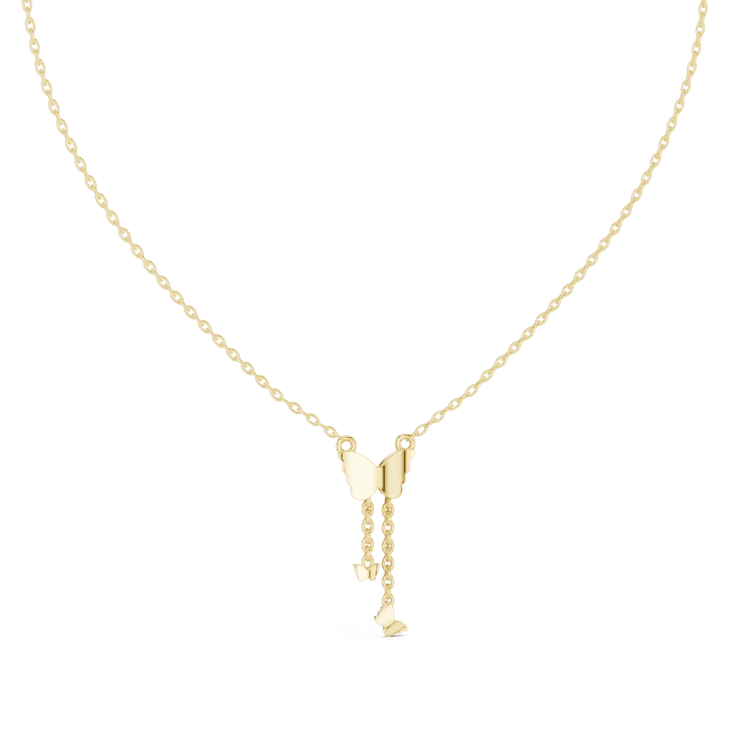 MJP32 - Cascading Butterfly Tassel Drop Pendant