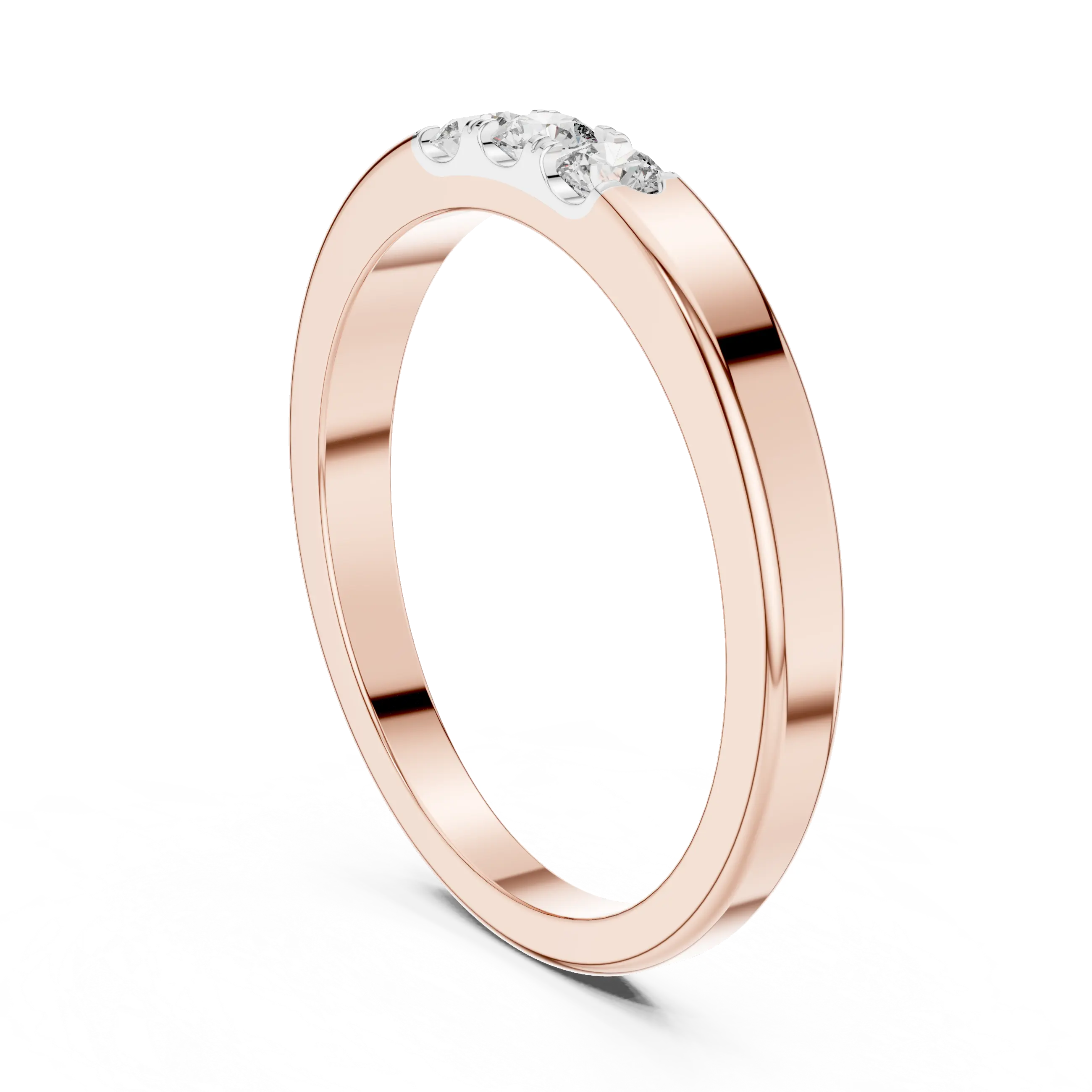 MJR058 - Round Brilliant Triple Stone Flush Placed Band