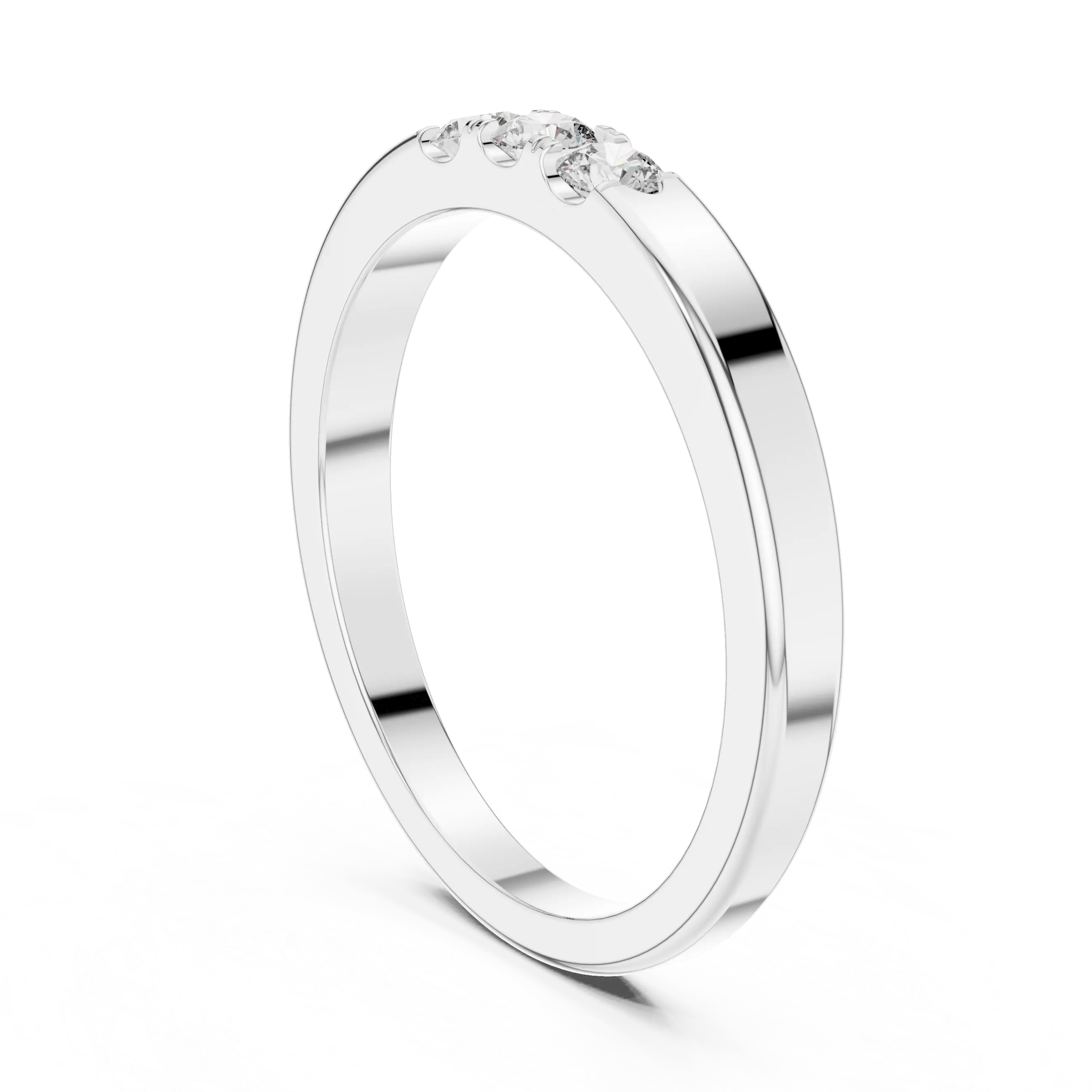 MJR058 - Round Brilliant Triple Stone Flush Placed Band