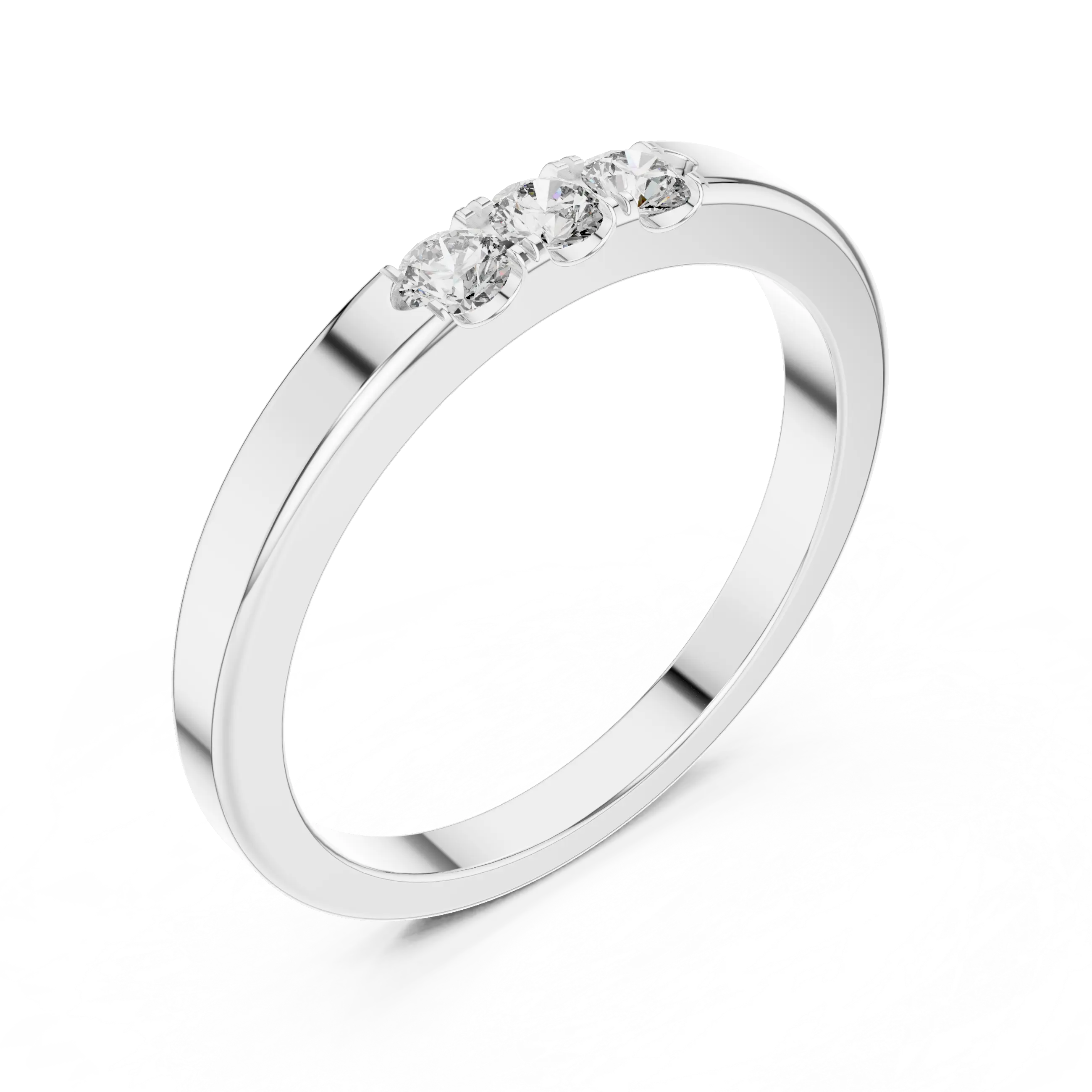 MJR058 - Round Brilliant Triple Stone Flush Placed Band