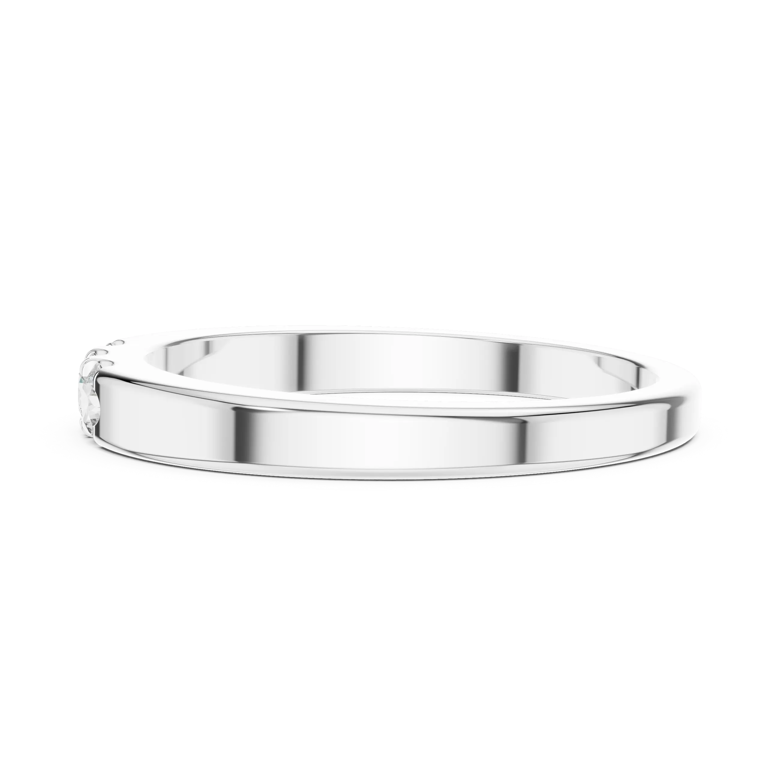 MJR058 - Round Brilliant Triple Stone Flush Placed Band