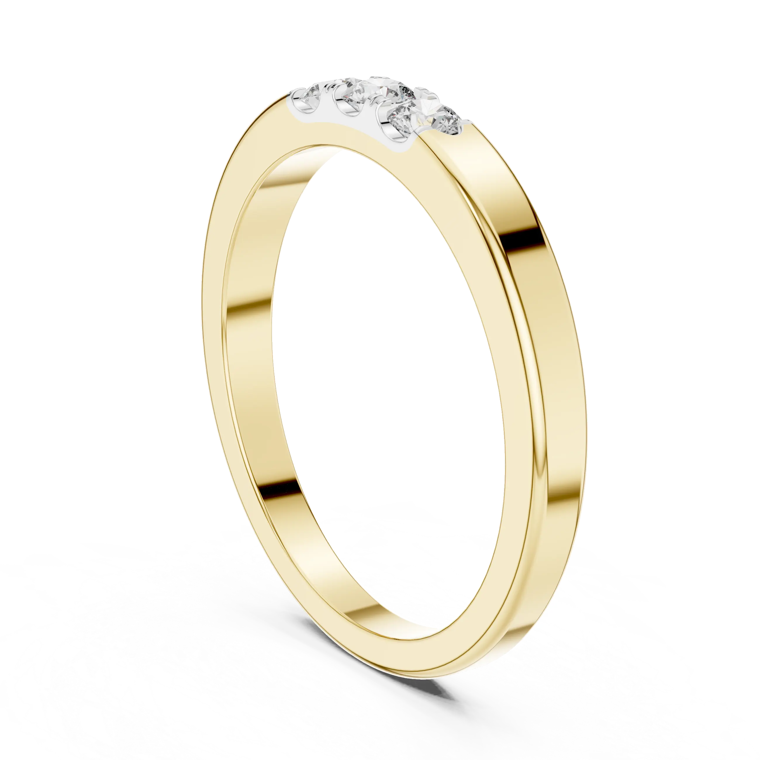 MJR058 - Round Brilliant Triple Stone Flush Placed Band