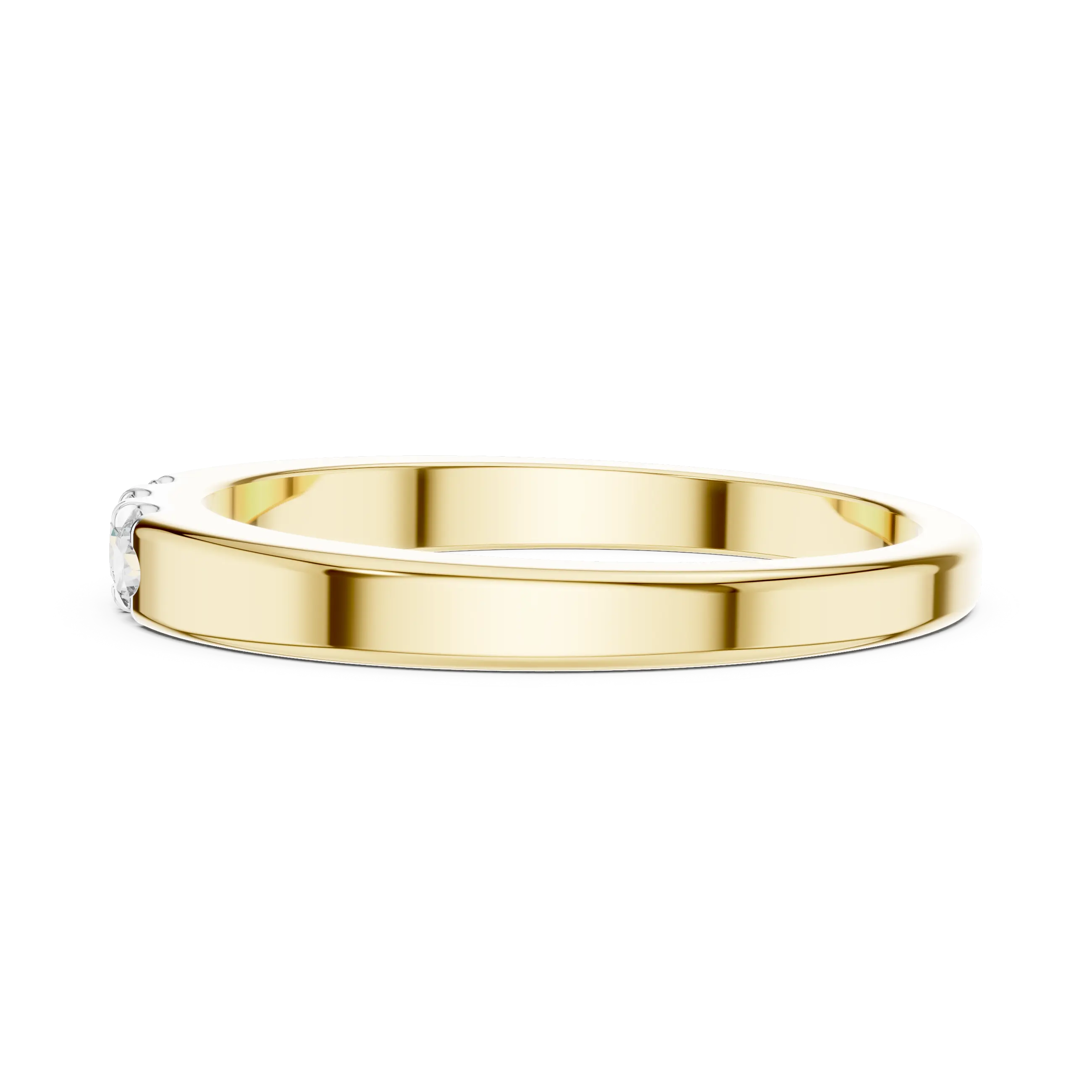 MJR058 - Round Brilliant Triple Stone Flush Placed Band