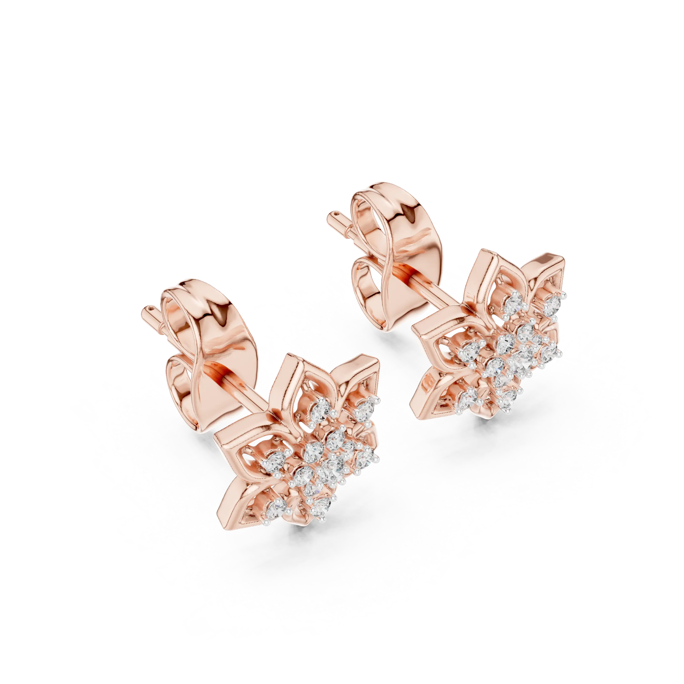 MJER30 - Six Petal Floral Star Cluster Studs