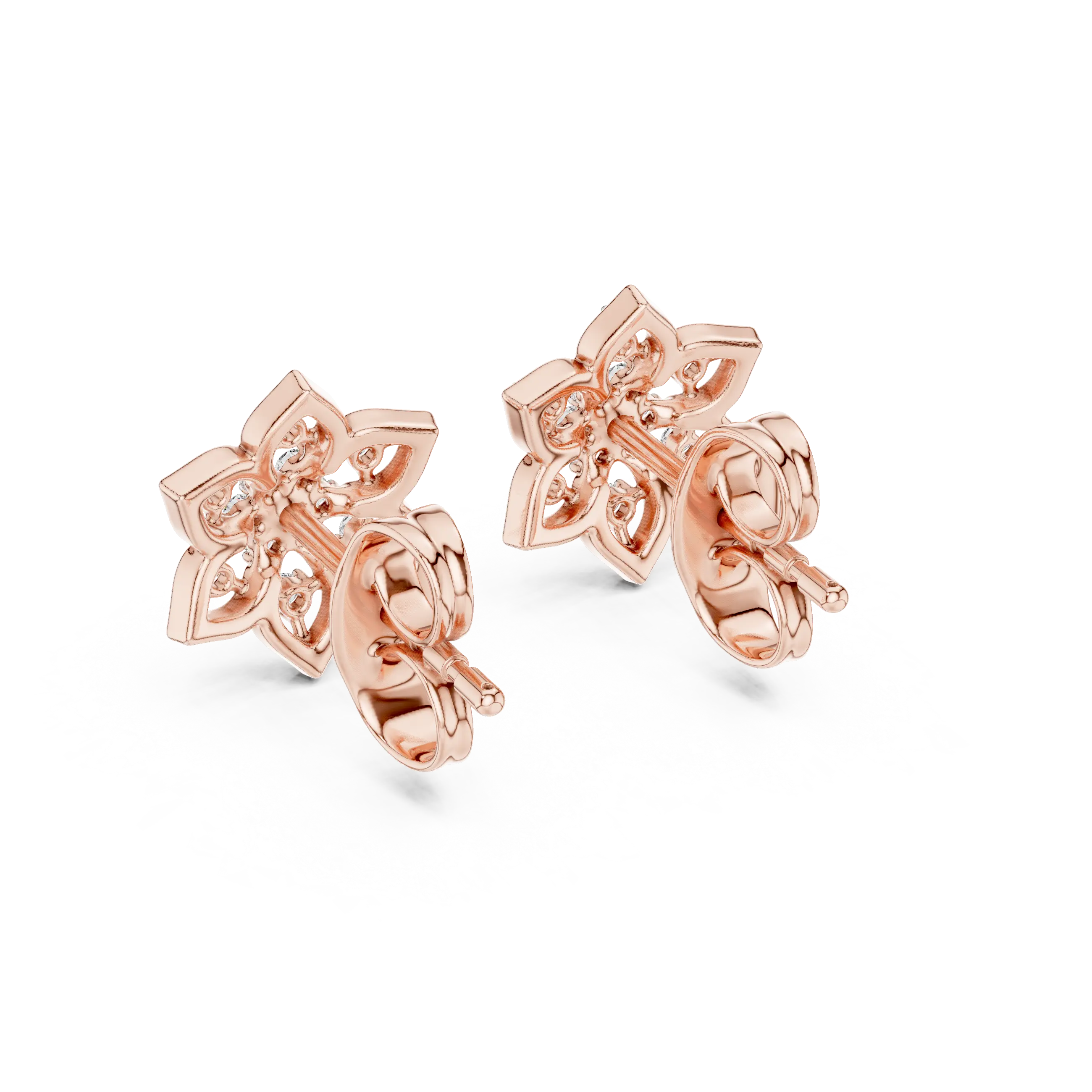 MJER30 - Six Petal Floral Star Cluster Studs