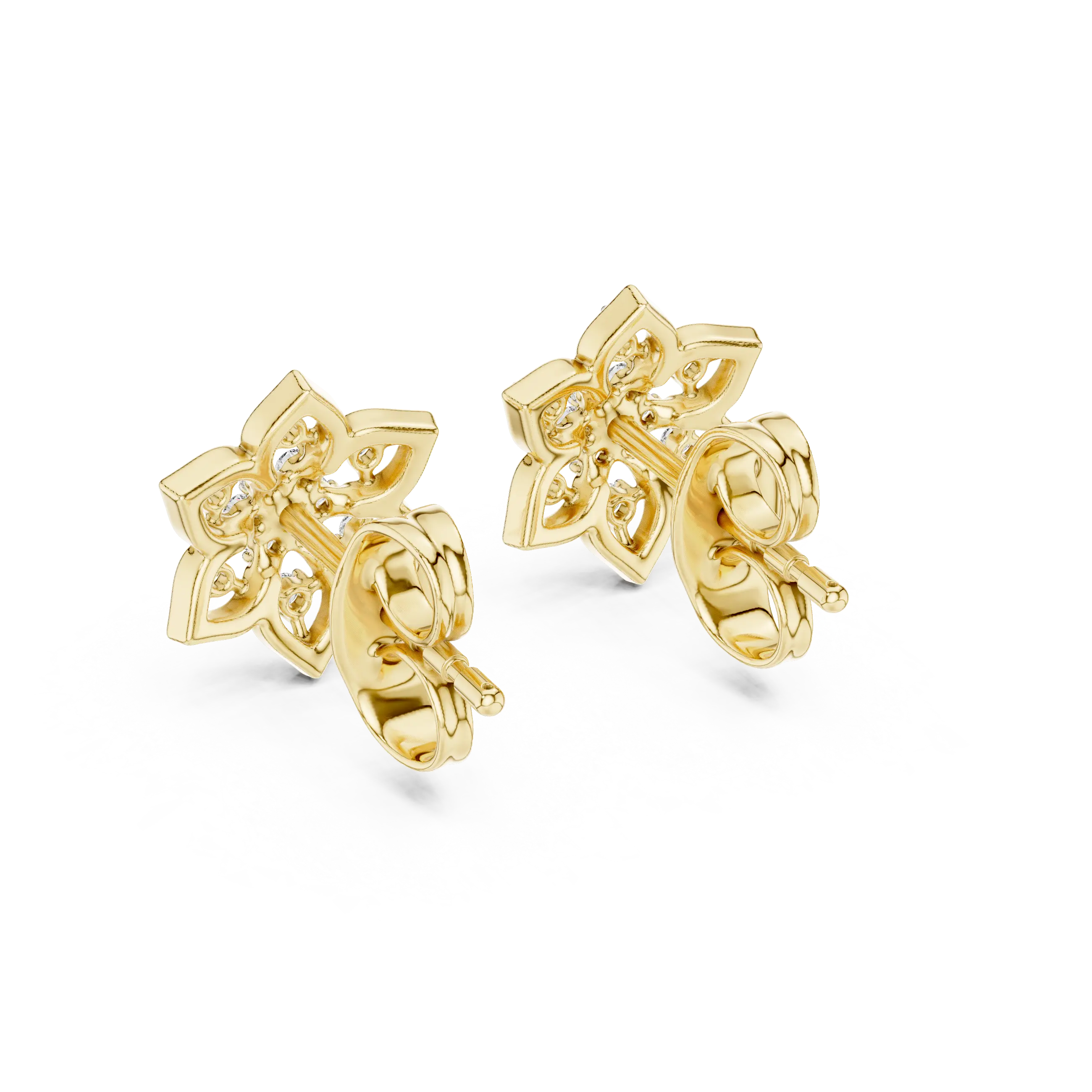 MJER30 - Six Petal Floral Star Cluster Studs