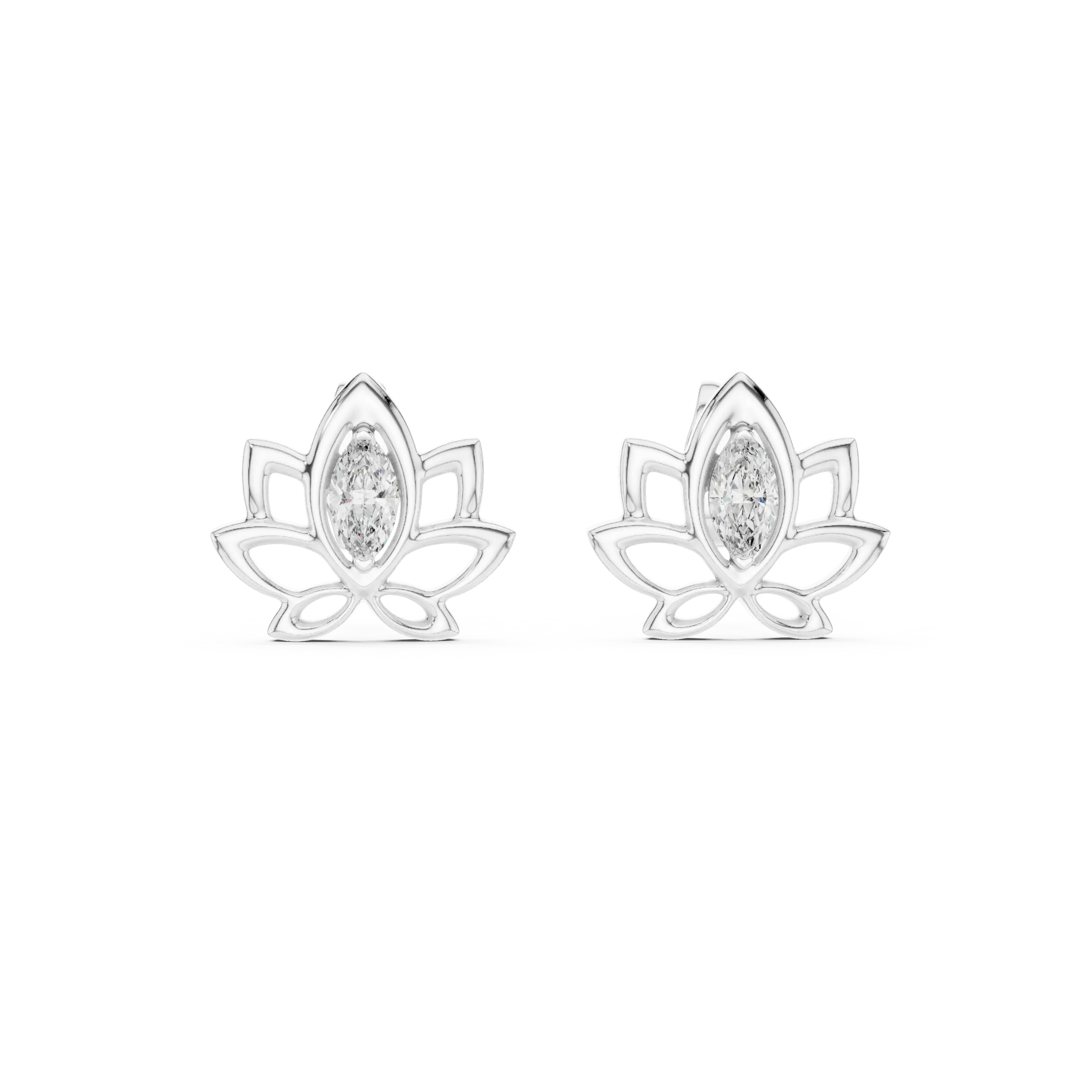 MJER31 - Lotus Blossom Marquise Center Studs