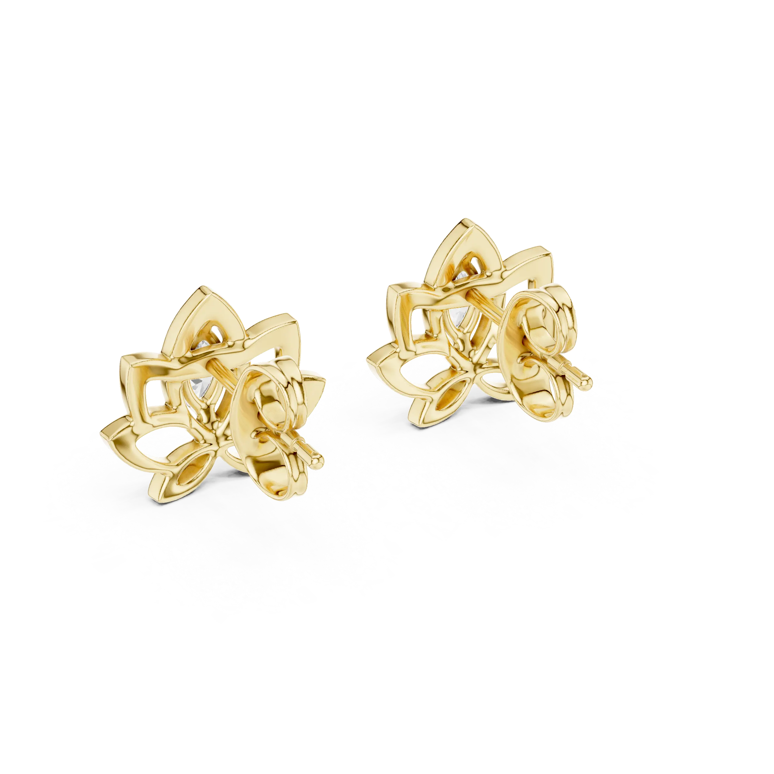MJER31 - Lotus Blossom Marquise Center Studs
