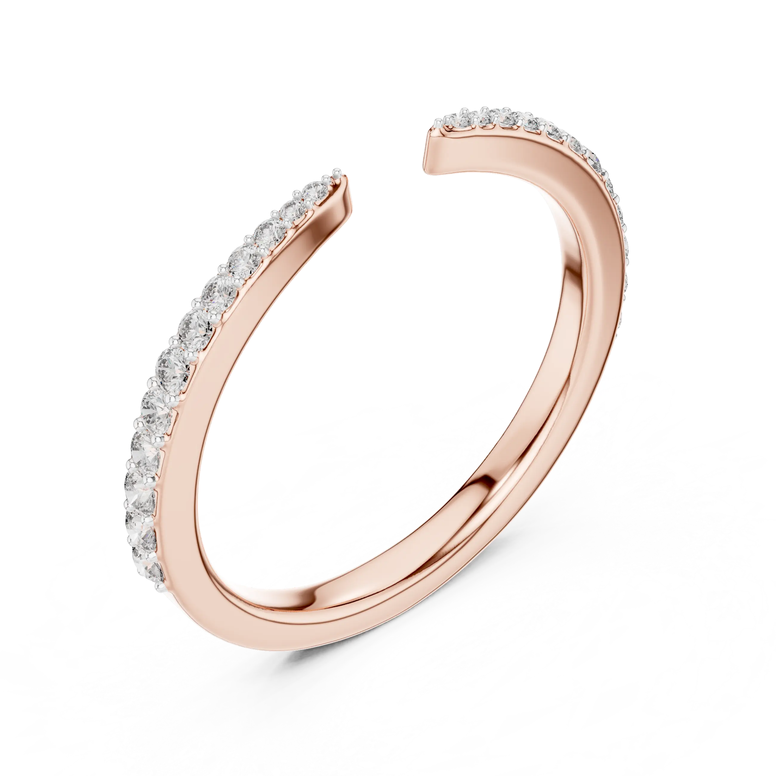 MJR060 - Elegant Slender Half Eternity Floating Pointer Band