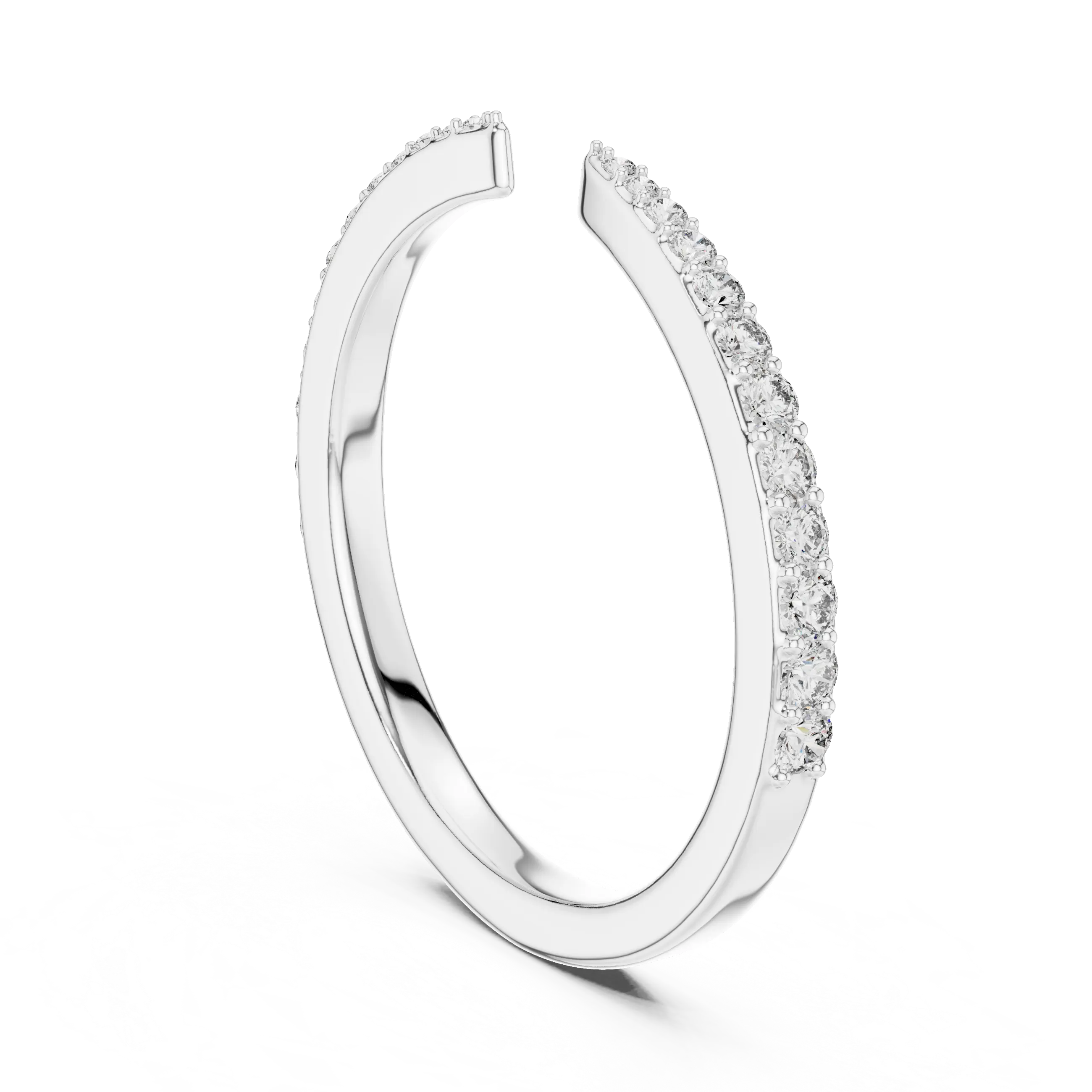 MJR060 - Elegant Slender Half Eternity Floating Pointer Band