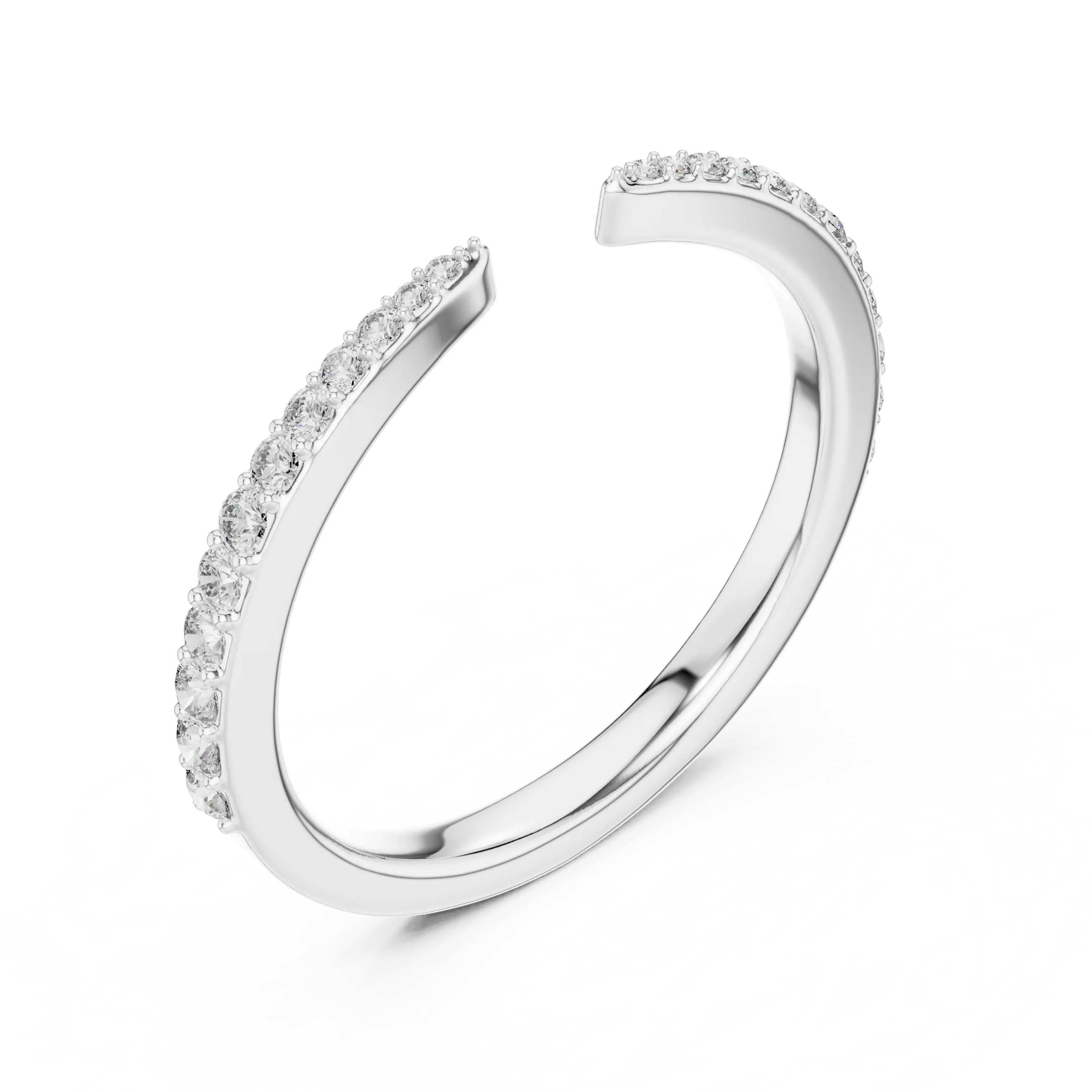 MJR060 - Elegant Slender Half Eternity Floating Pointer Band