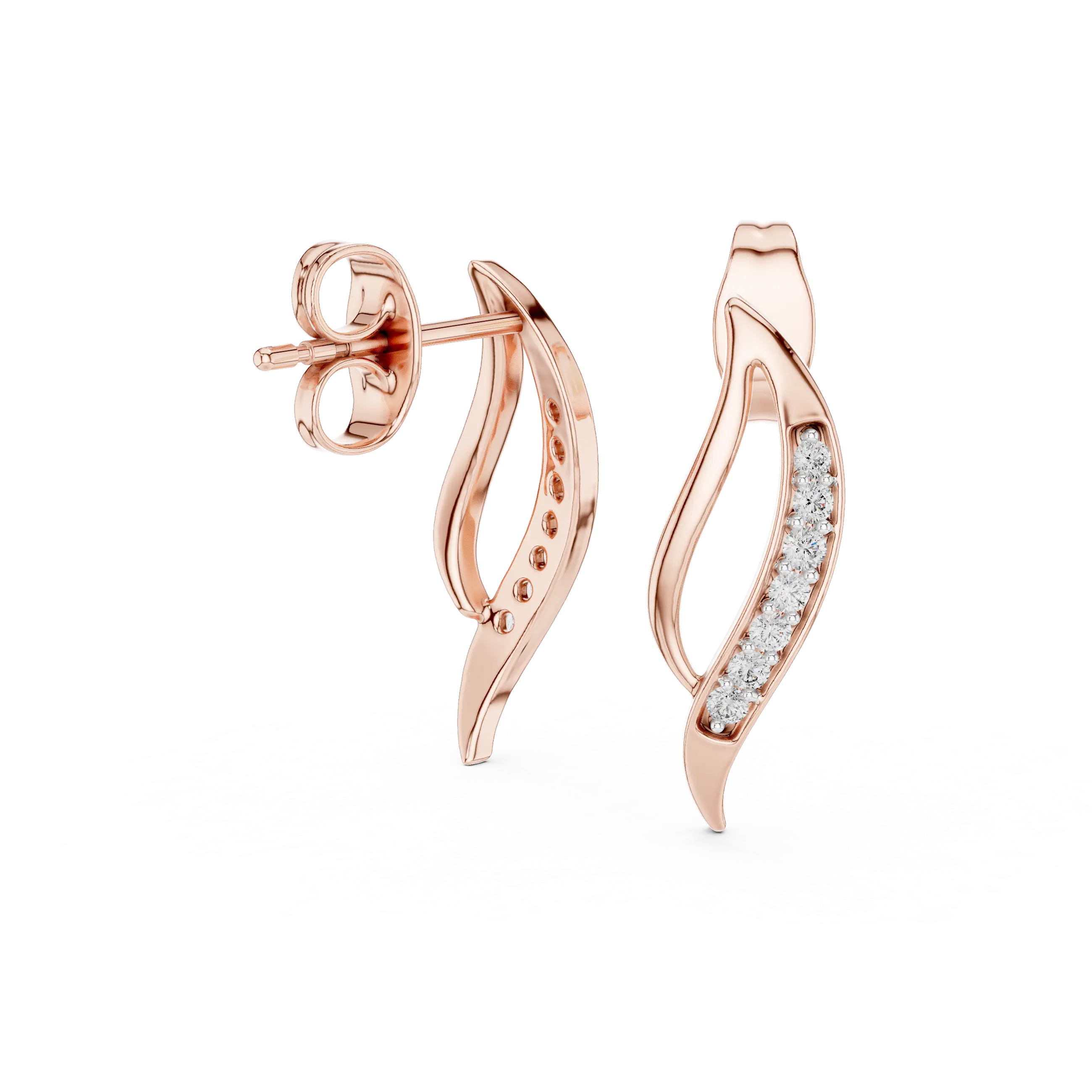 MJER32 - Swirling Pavé Contour Ear Crawlers