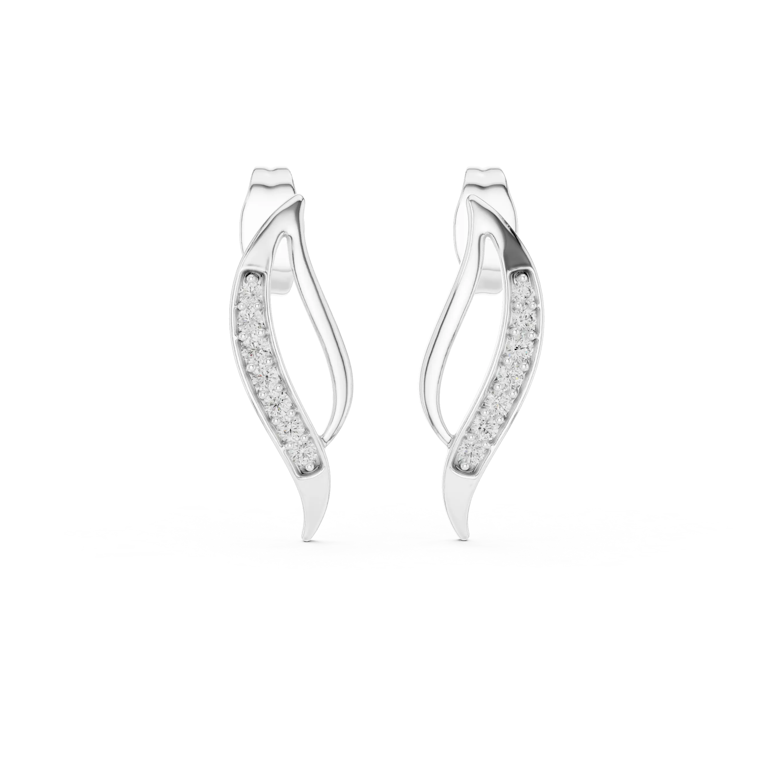 MJER32 - Swirling Pavé Contour Ear Crawlers
