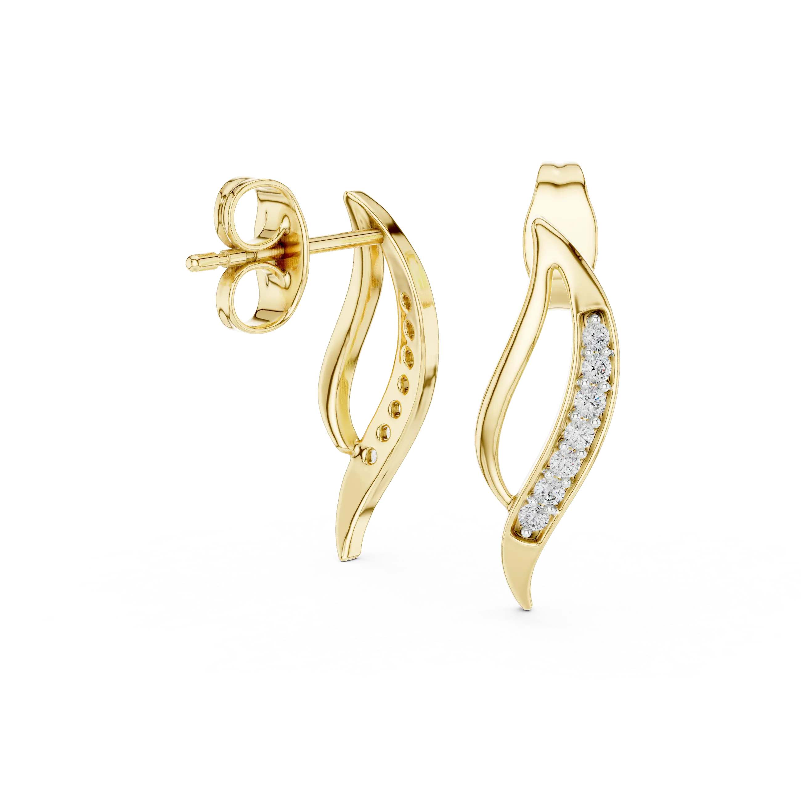 MJER32 - Swirling Pavé Contour Ear Crawlers