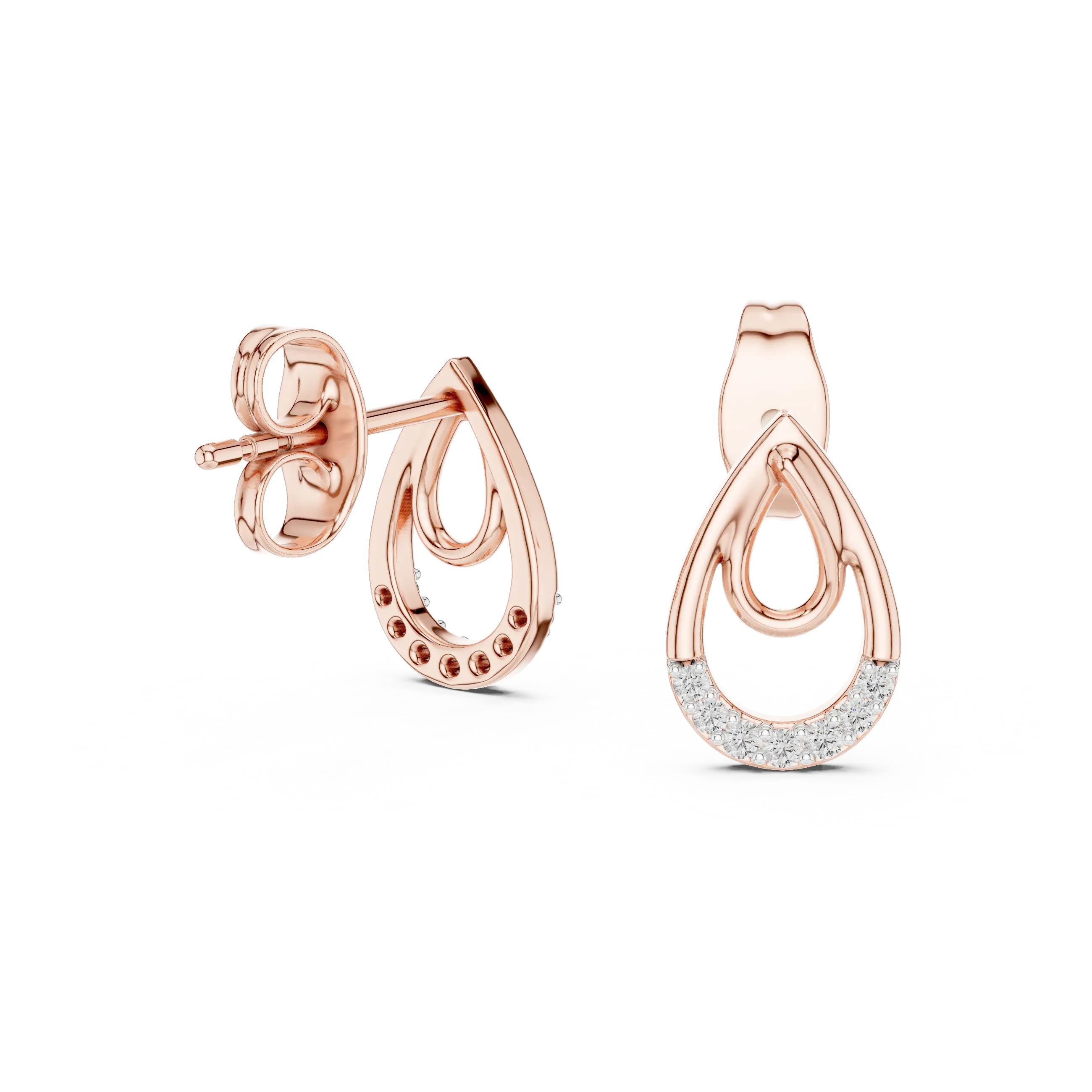 MJER33 - Open Teardrop Dual Loop Drop Earrings