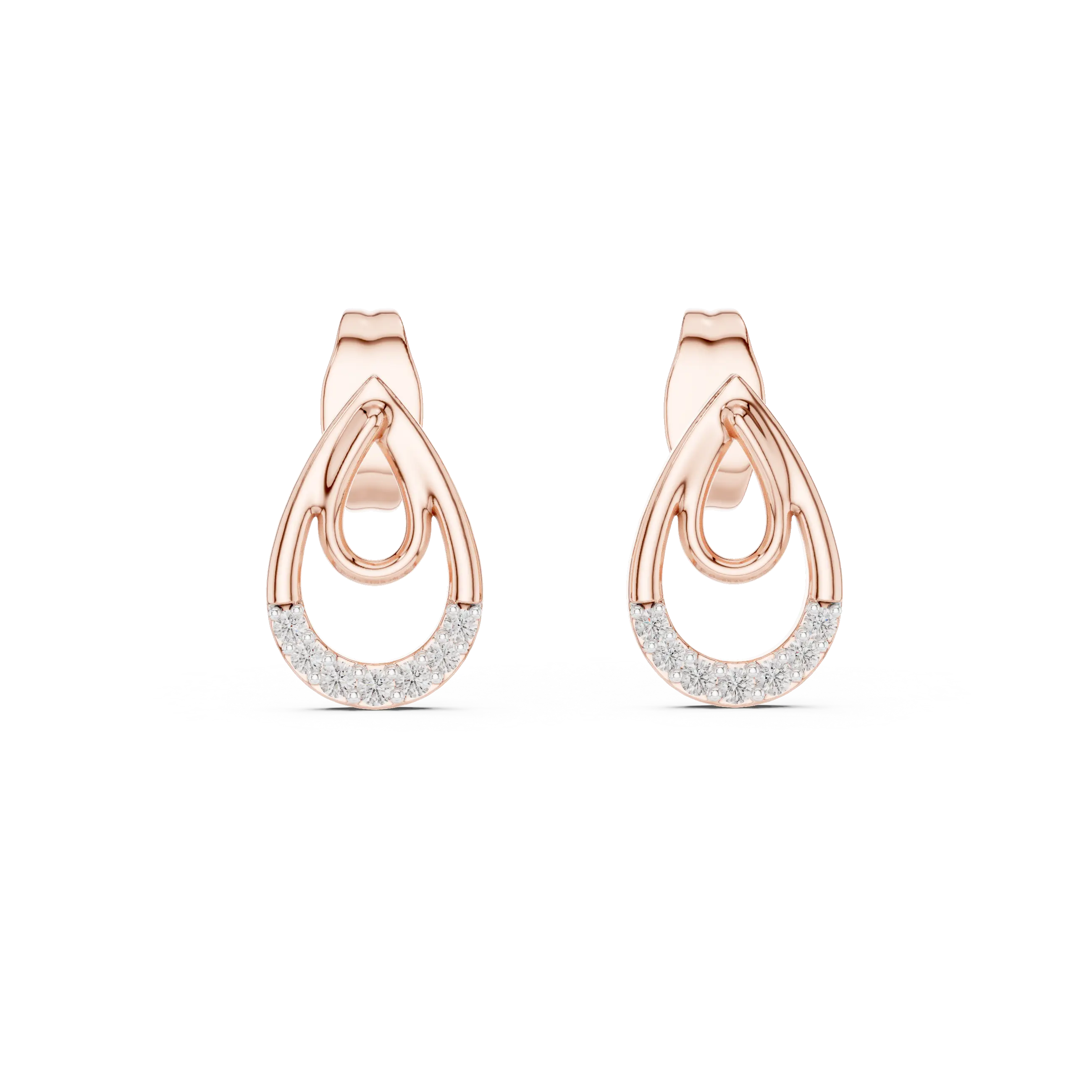 MJER33 - Open Teardrop Dual Loop Drop Earrings