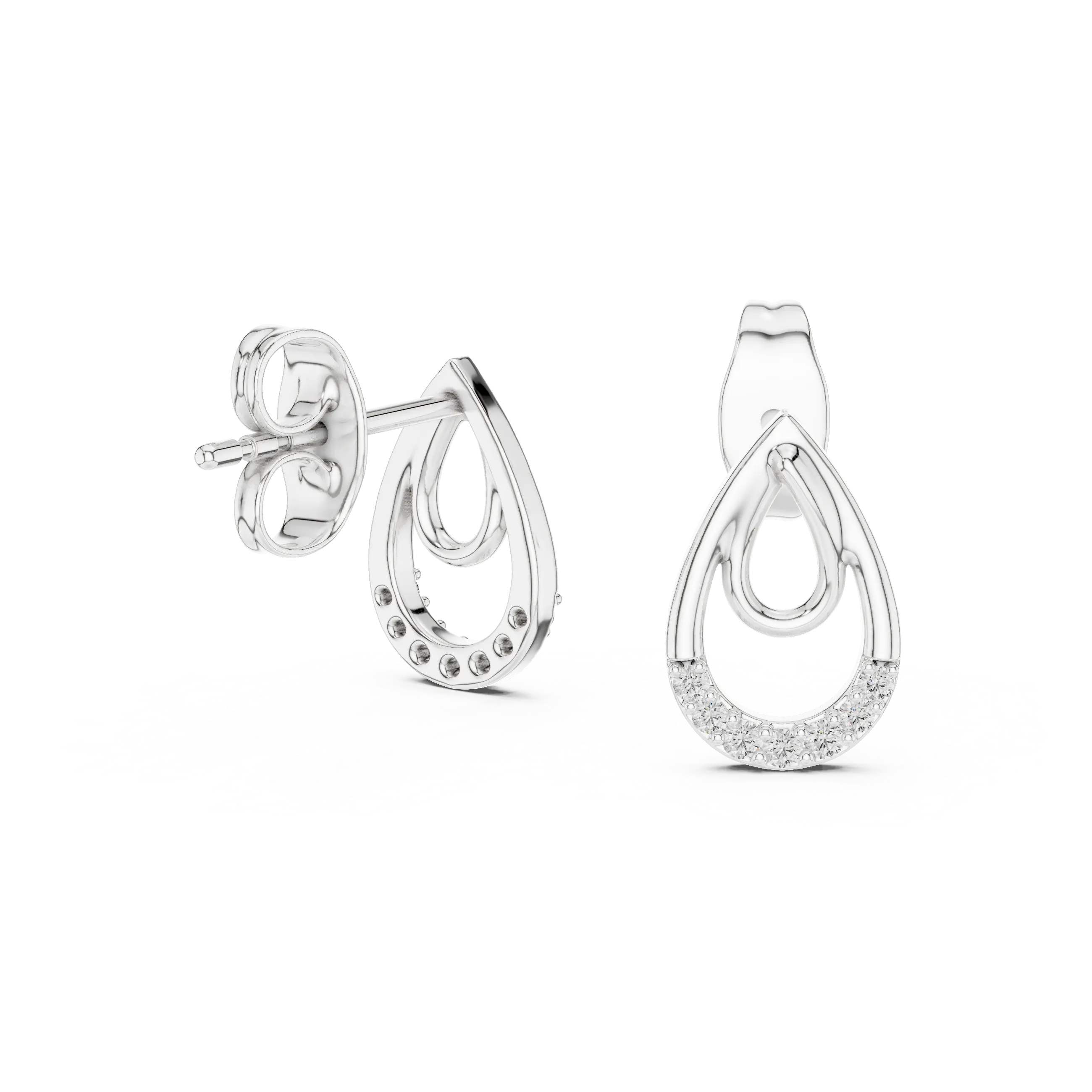 MJER33 - Open Teardrop Dual Loop Drop Earrings