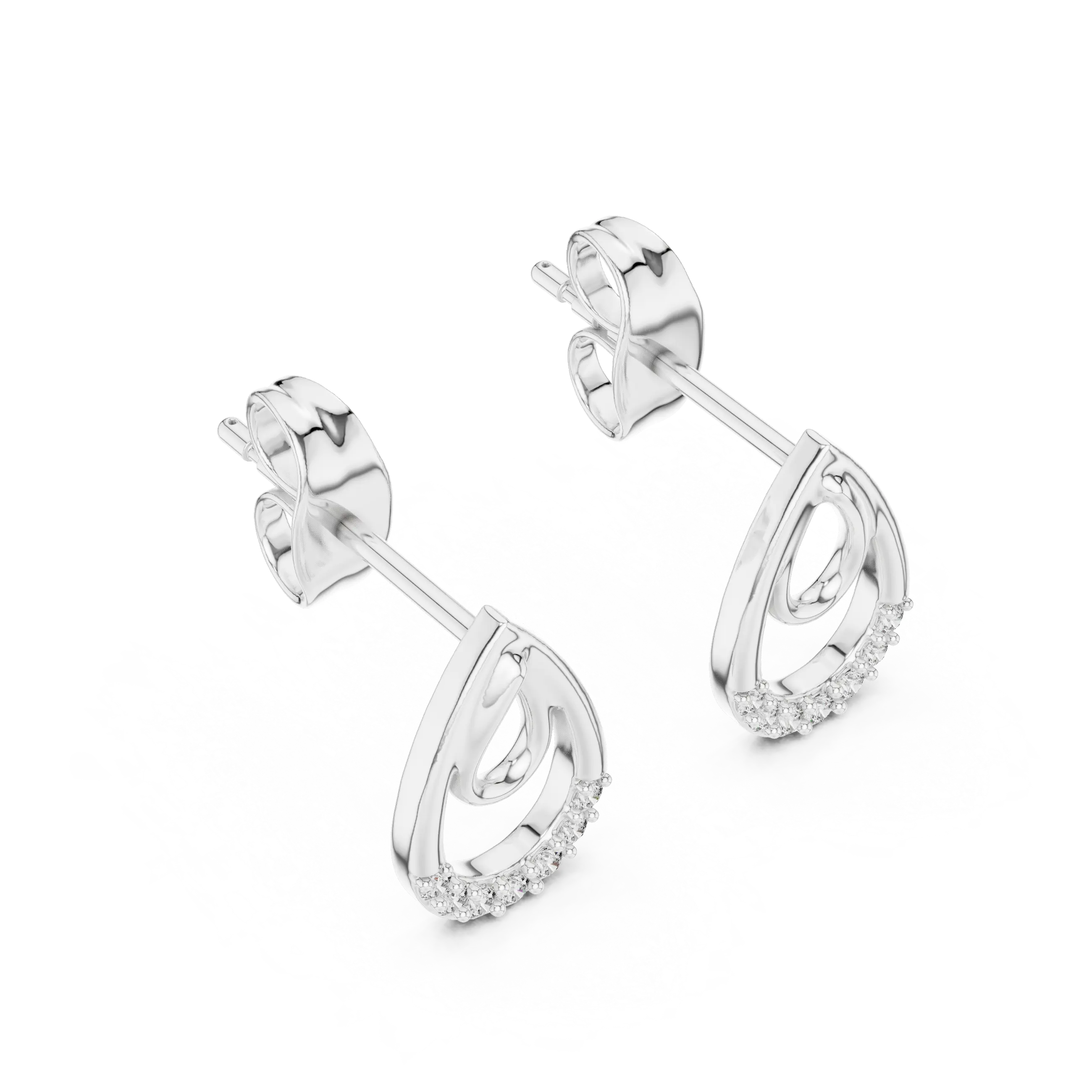 MJER33 - Open Teardrop Dual Loop Drop Earrings
