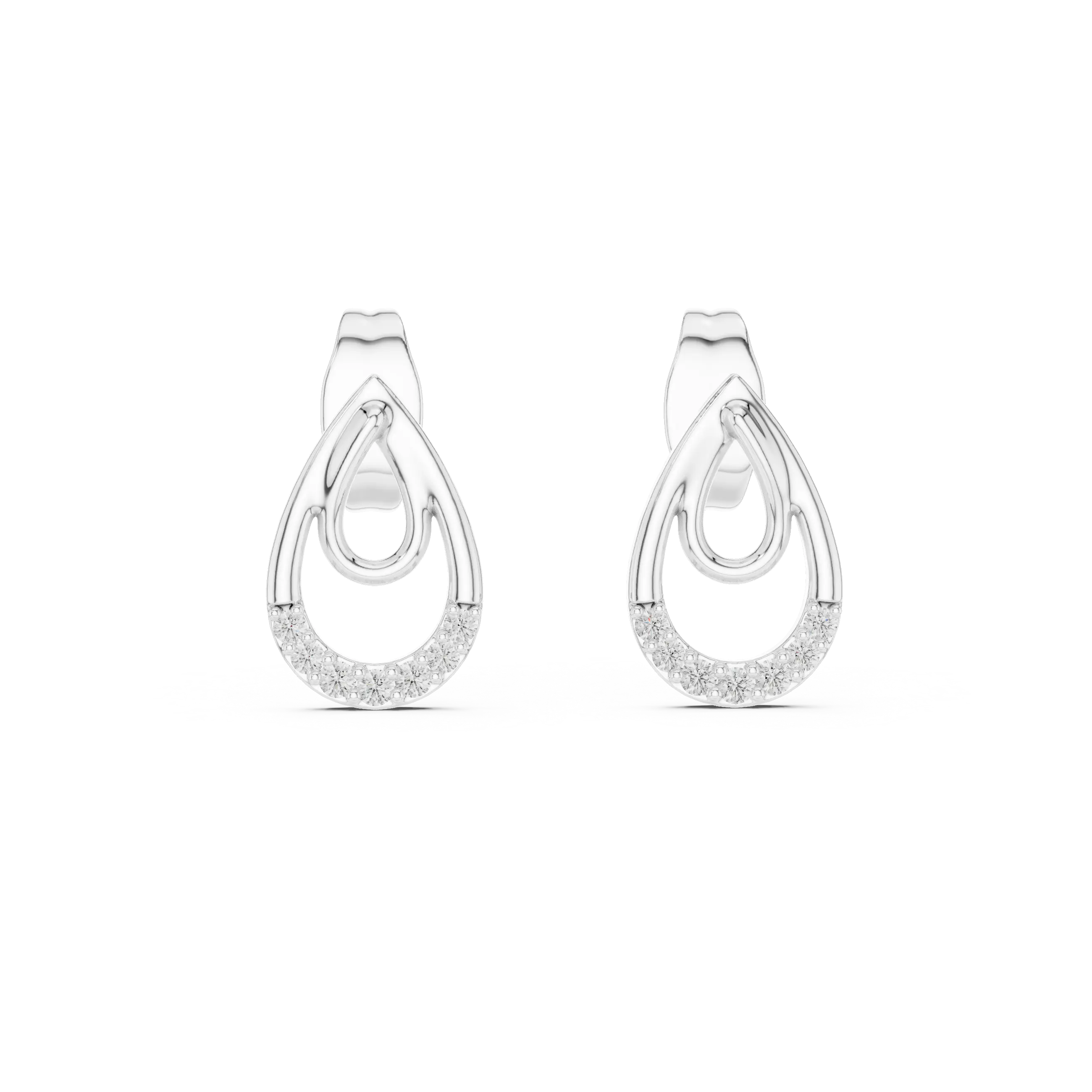 MJER33 - Open Teardrop Dual Loop Drop Earrings