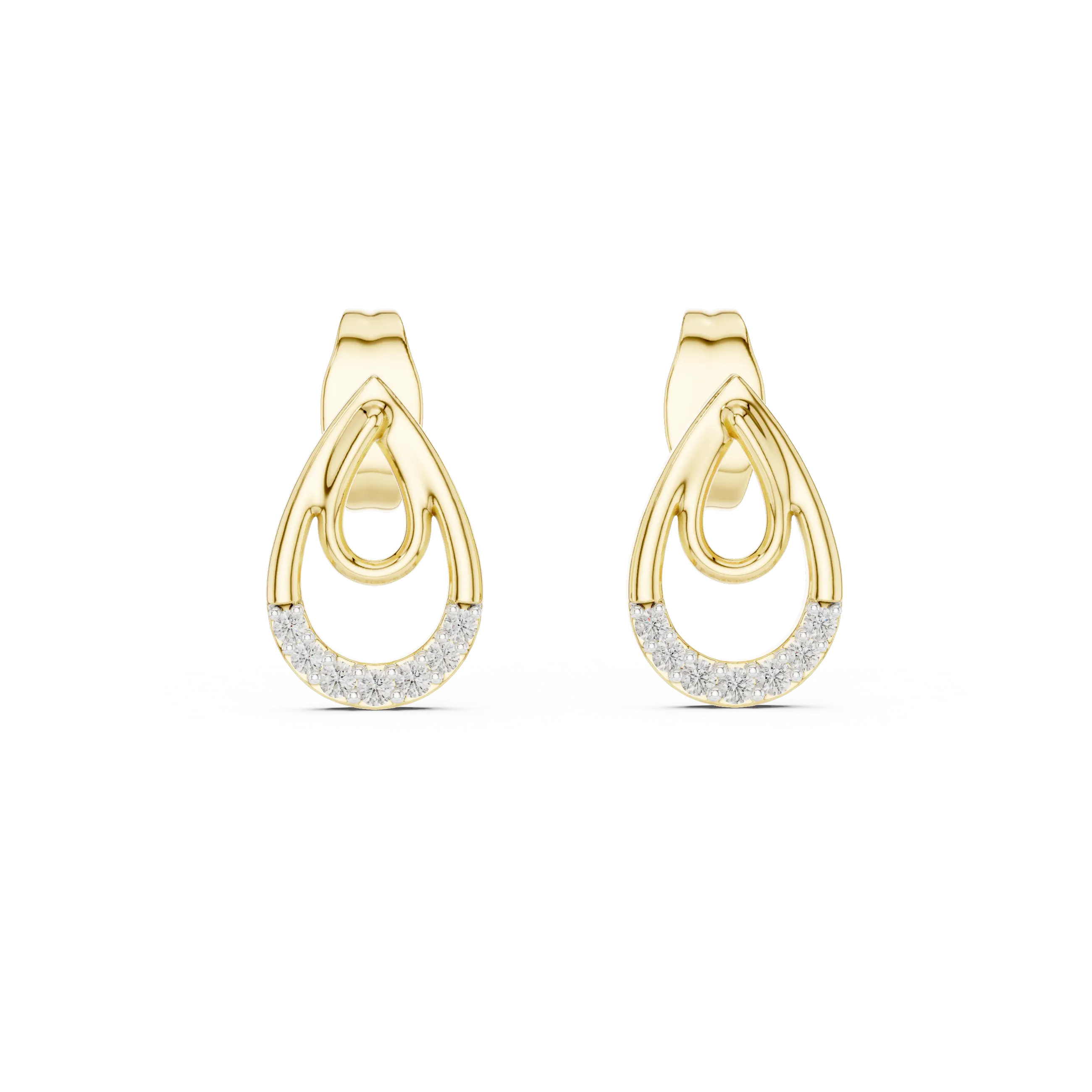 MJER33 - Open Teardrop Dual Loop Drop Earrings