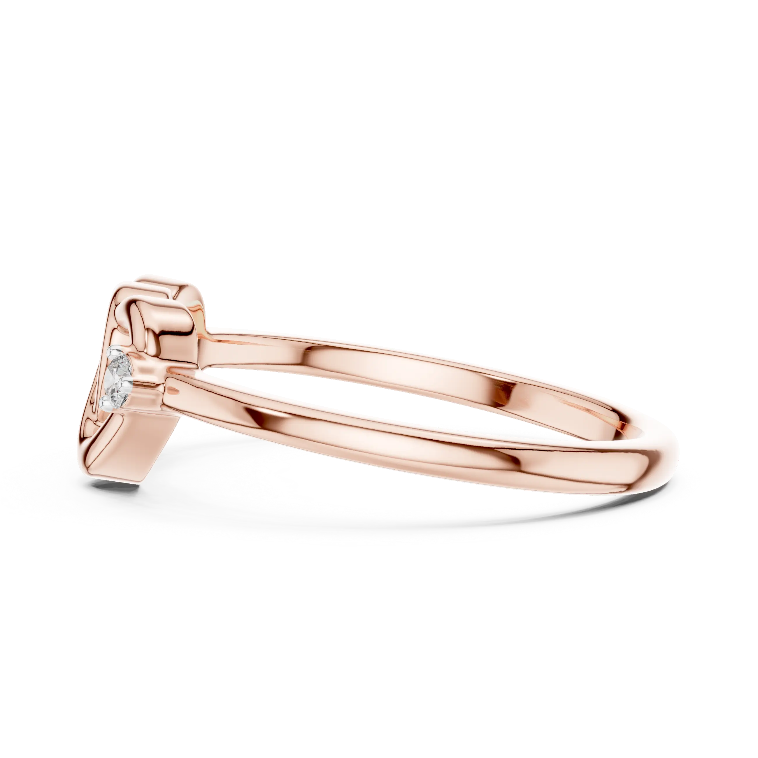 MJR061 - Interlocking Heart Openwork Two Stone Promise Ring