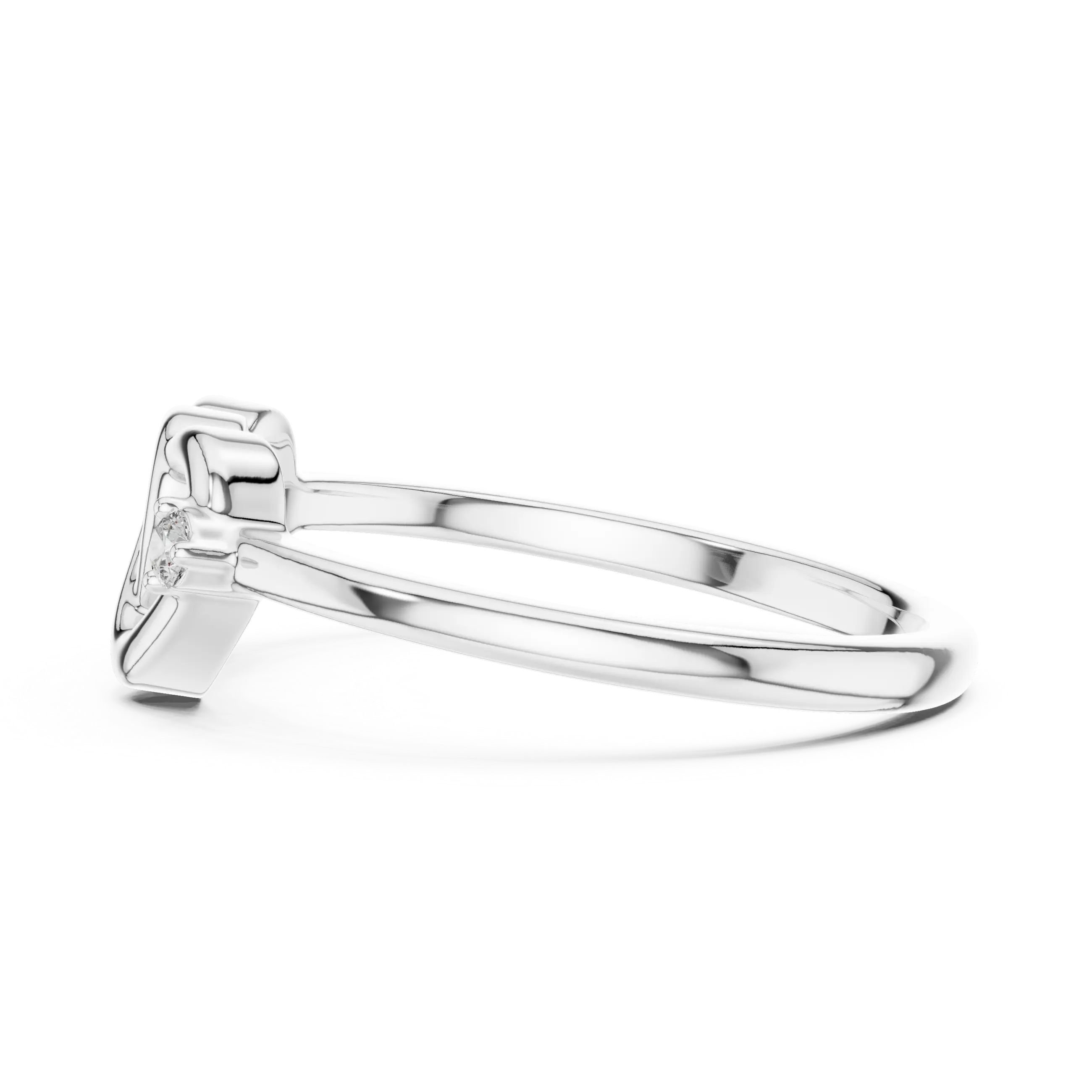 MJR061 - Interlocking Heart Openwork Two Stone Promise Ring