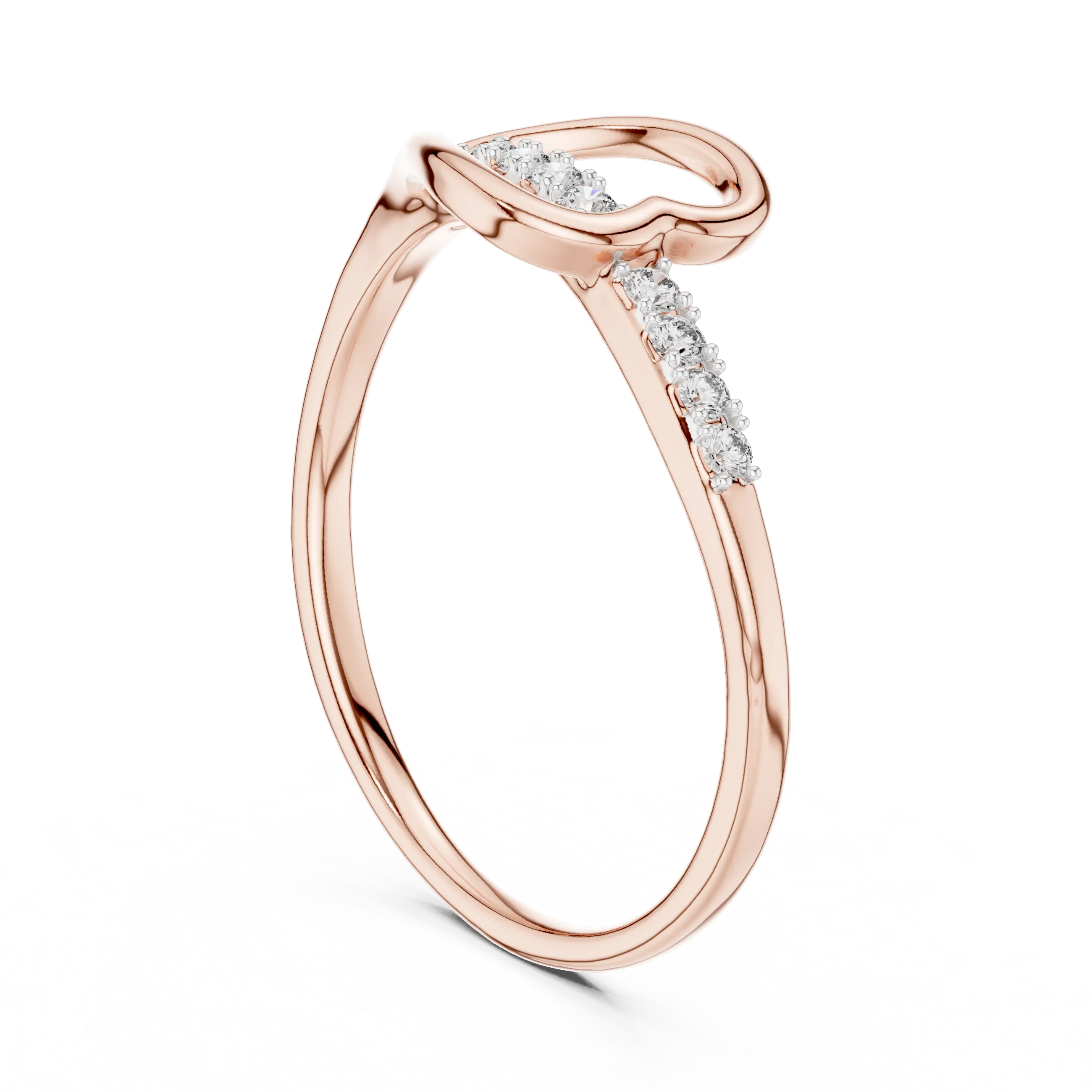 MJR062 - Openwork Heart Silhouette Split Shank Ring