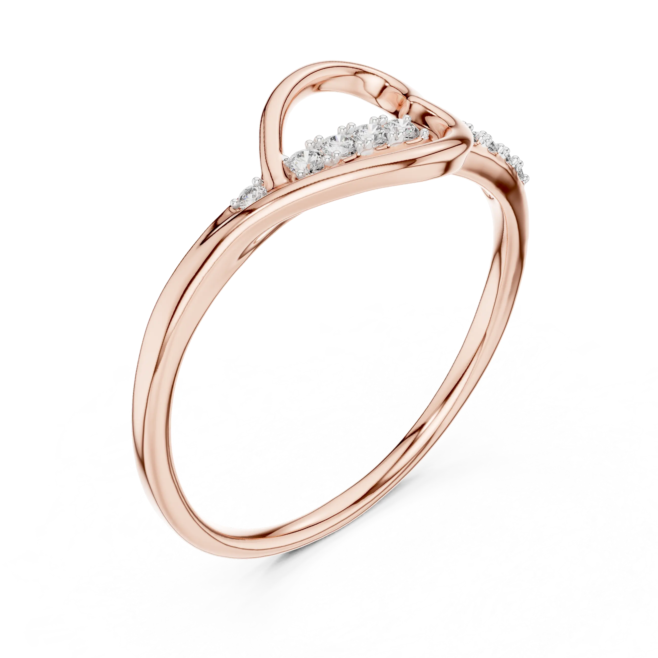 MJR062 - Openwork Heart Silhouette Split Shank Ring