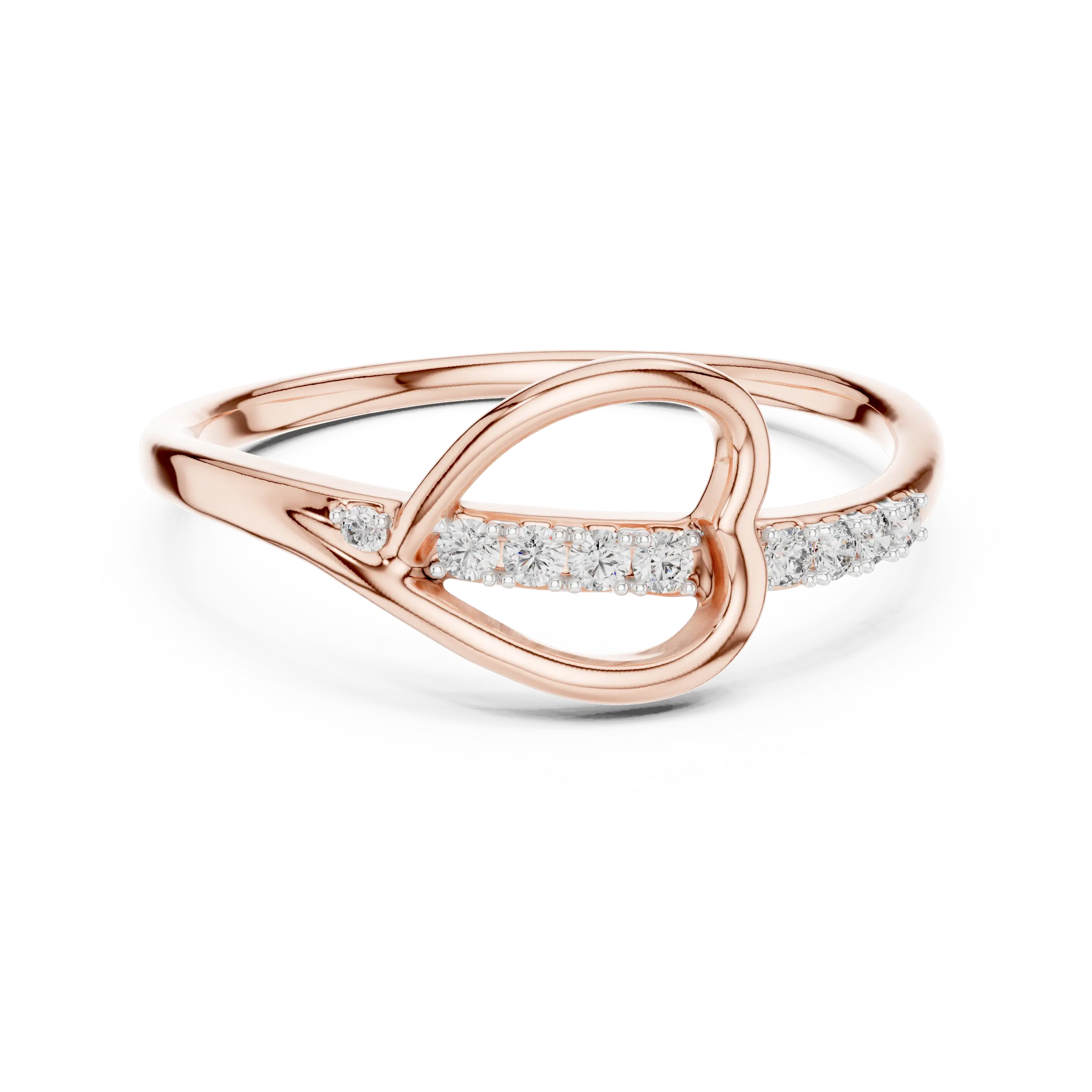 MJR062 - Openwork Heart Silhouette Split Shank Ring