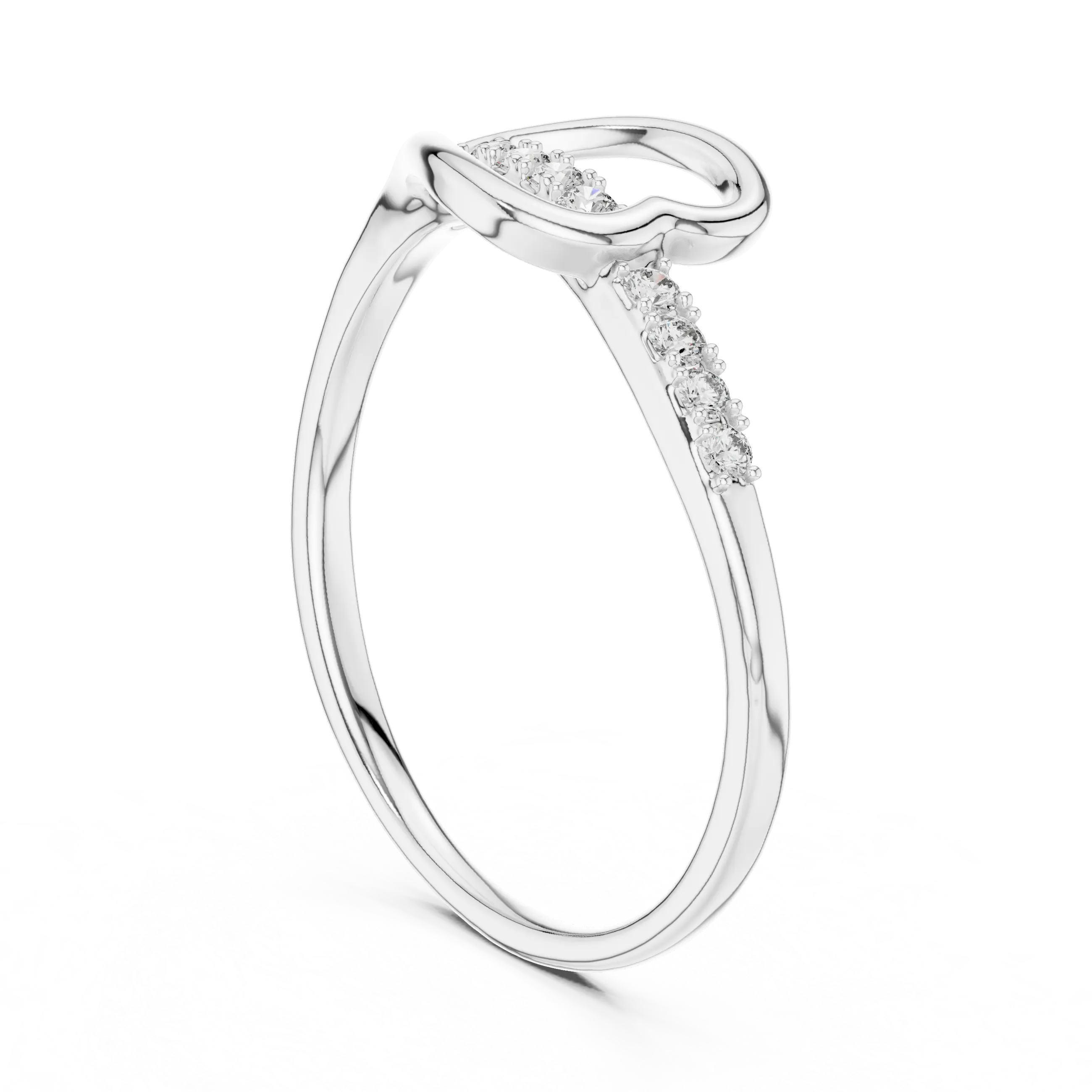 MJR062 - Openwork Heart Silhouette Split Shank Ring