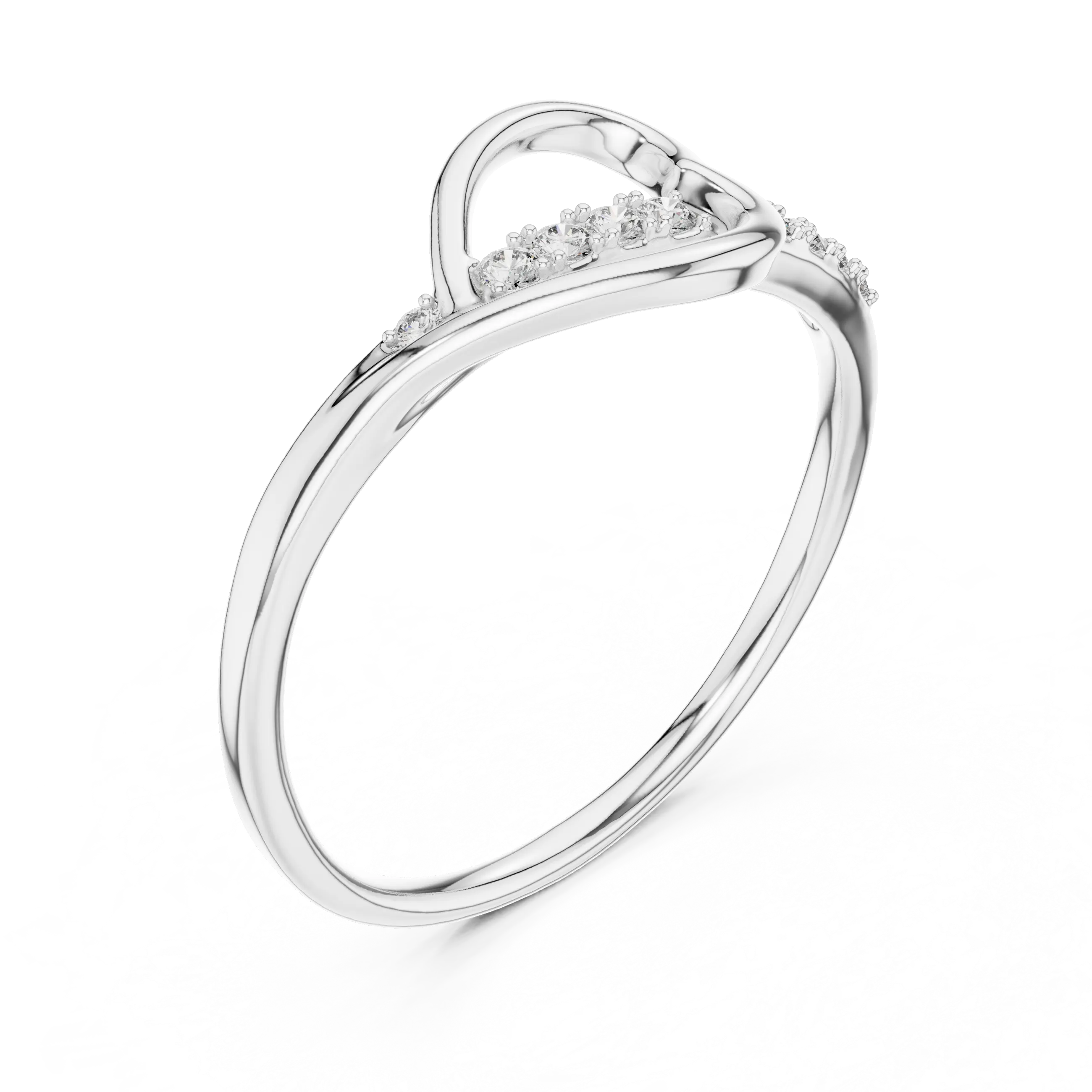 MJR062 - Openwork Heart Silhouette Split Shank Ring