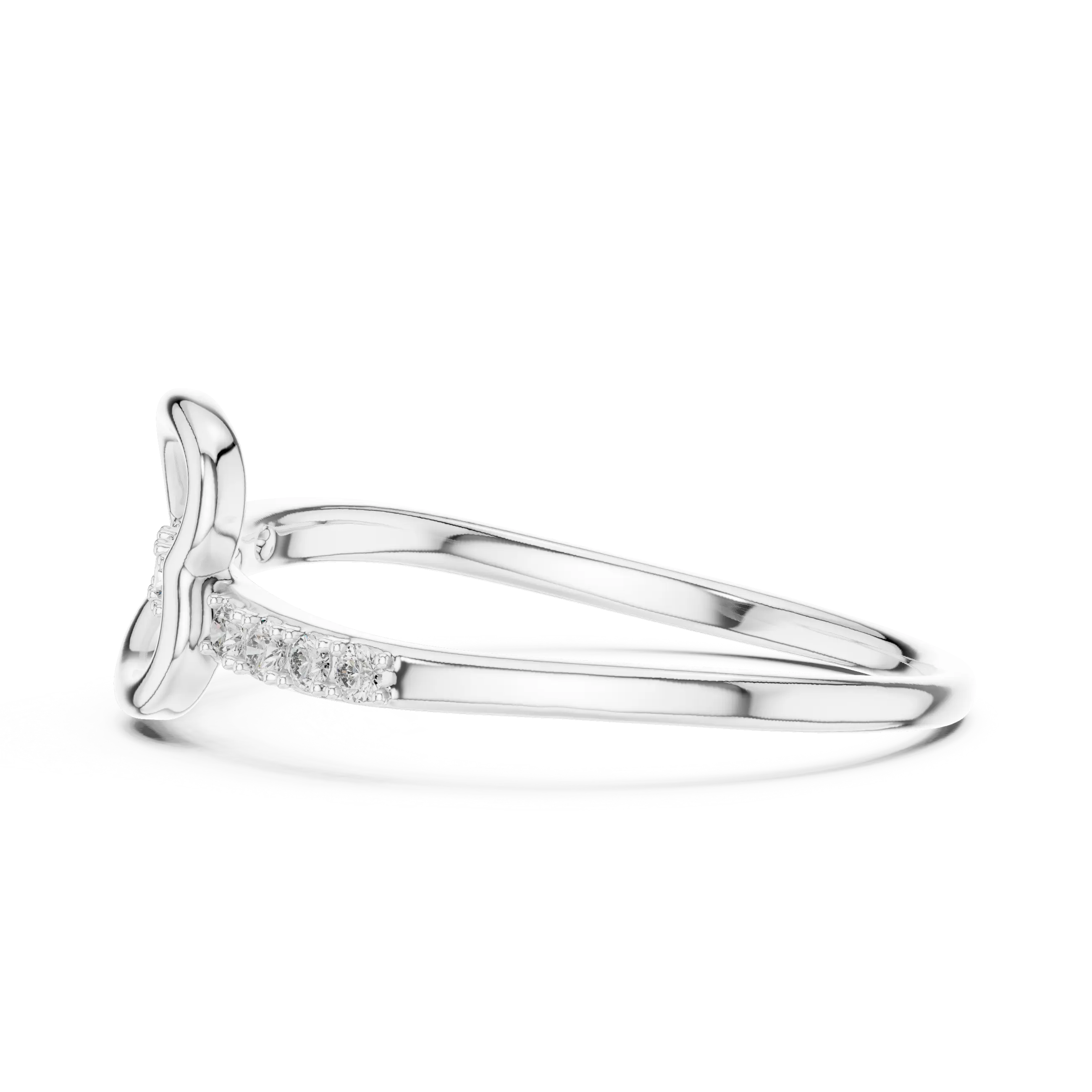 MJR062 - Openwork Heart Silhouette Split Shank Ring
