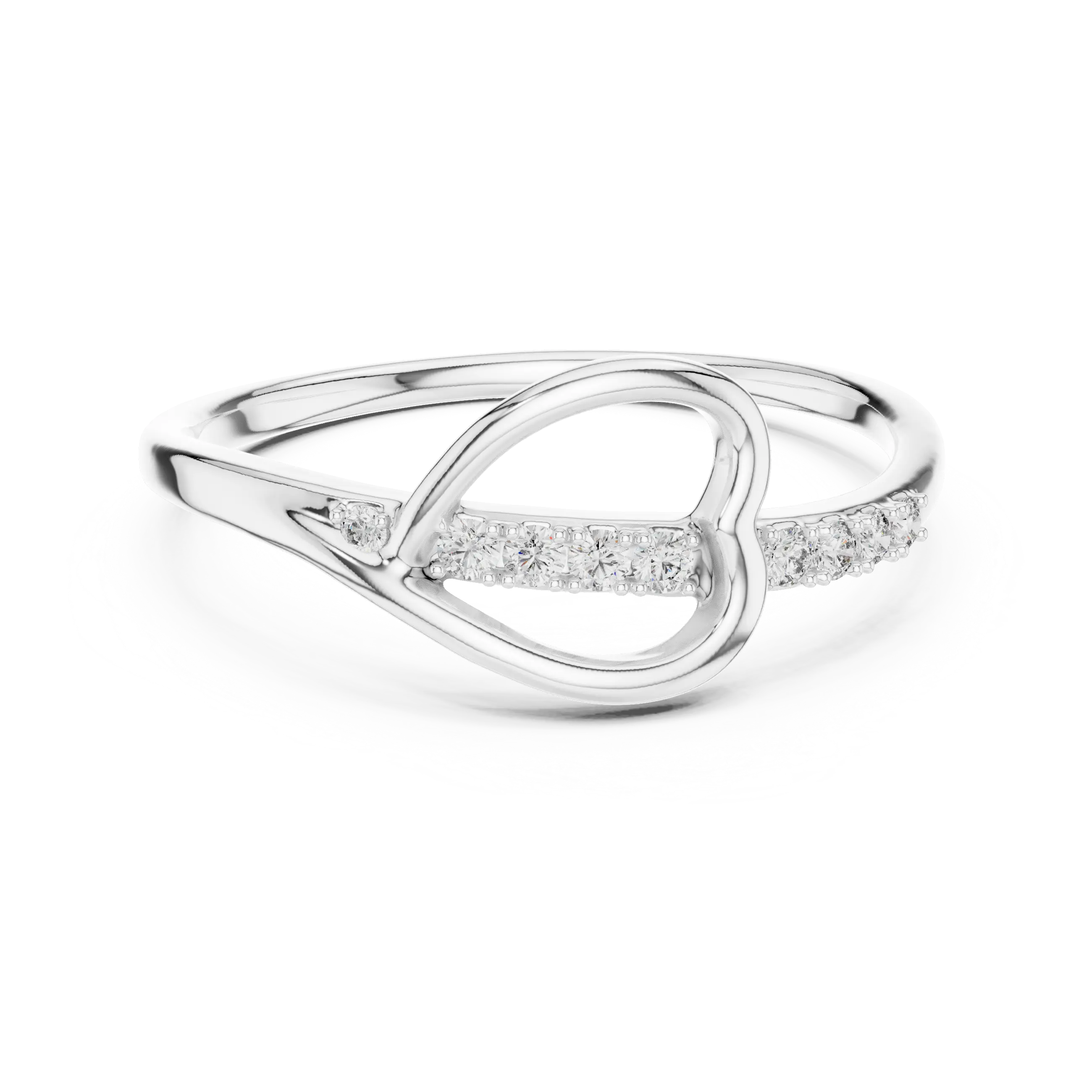 MJR062 - Openwork Heart Silhouette Split Shank Ring