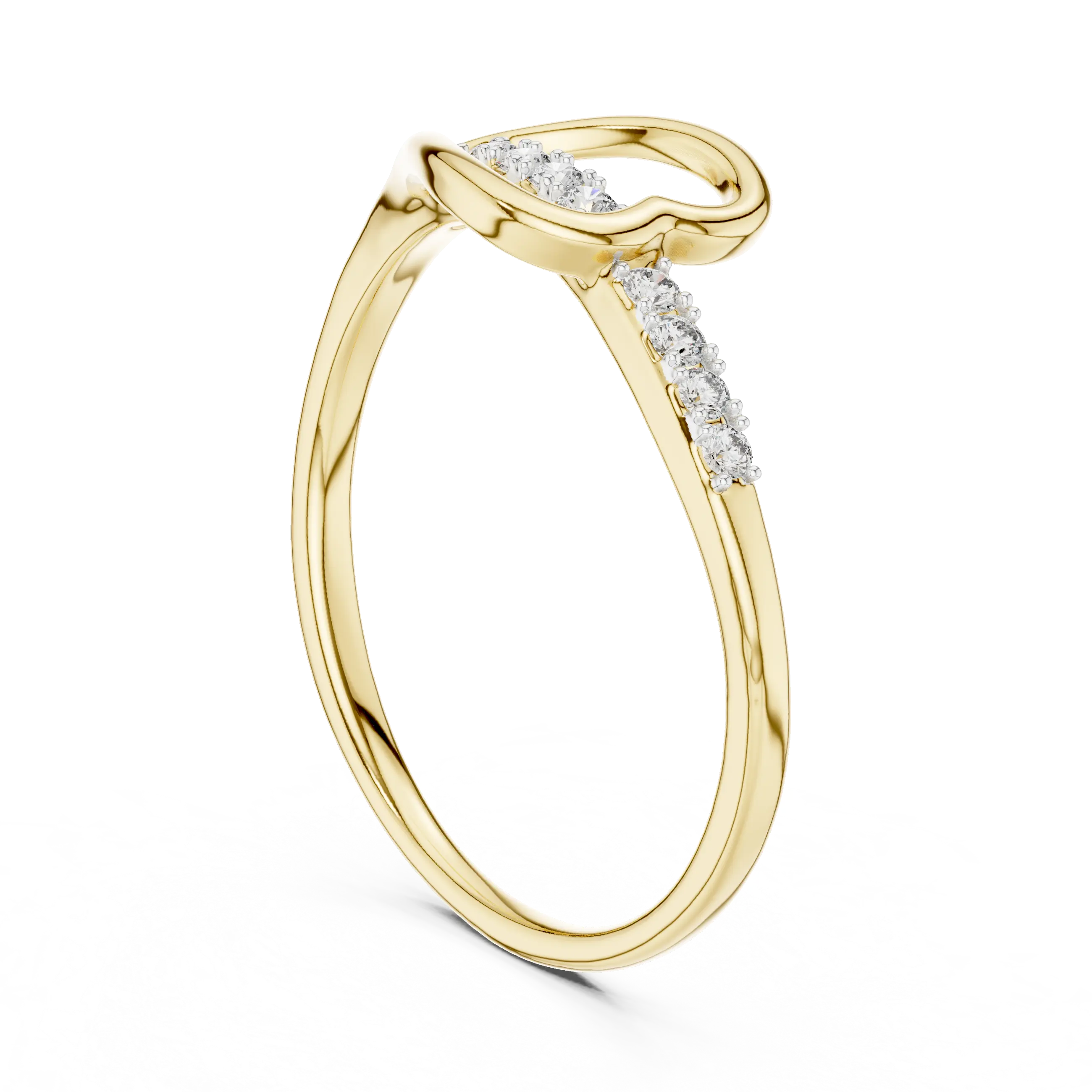 MJR062 - Openwork Heart Silhouette Split Shank Ring