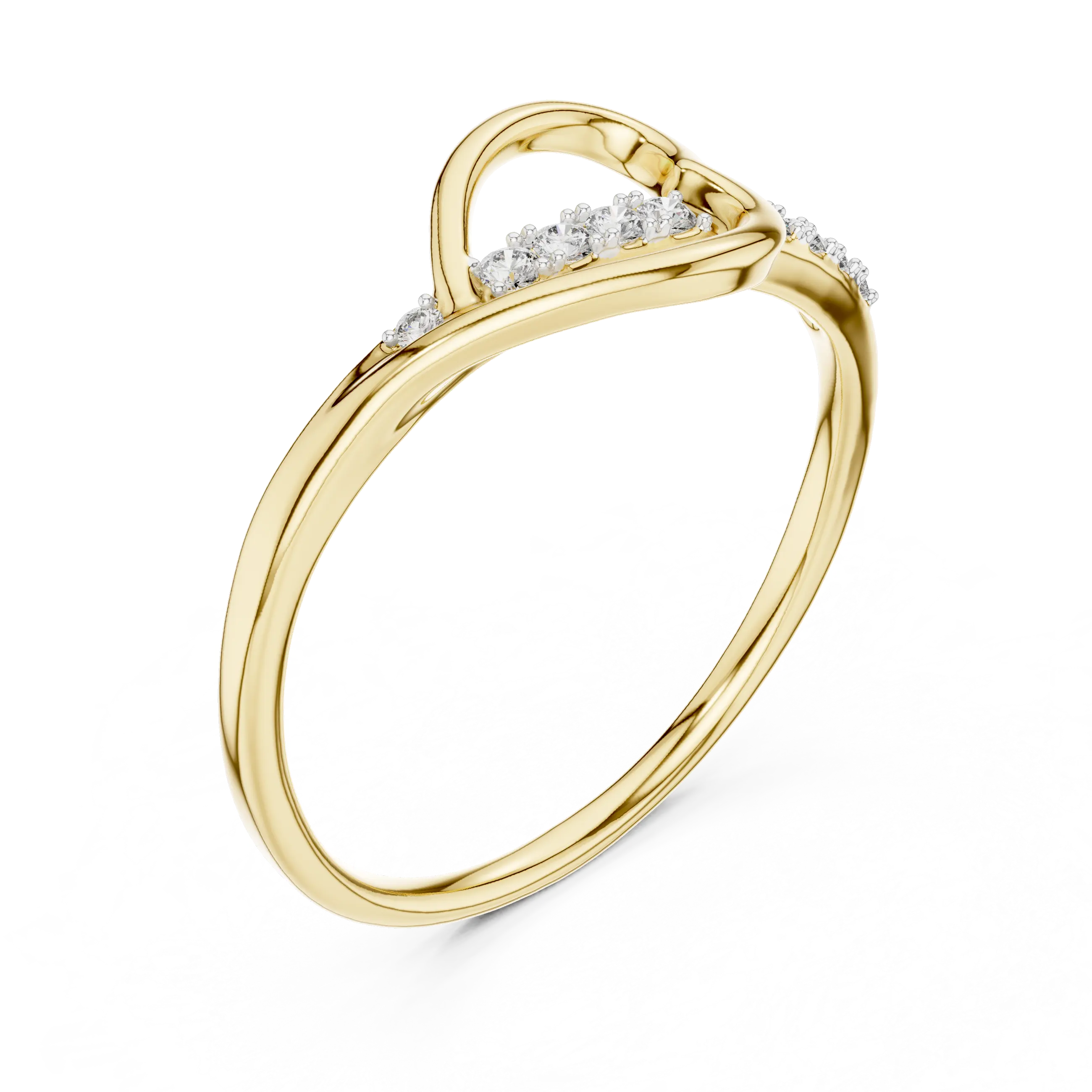 MJR062 - Openwork Heart Silhouette Split Shank Ring