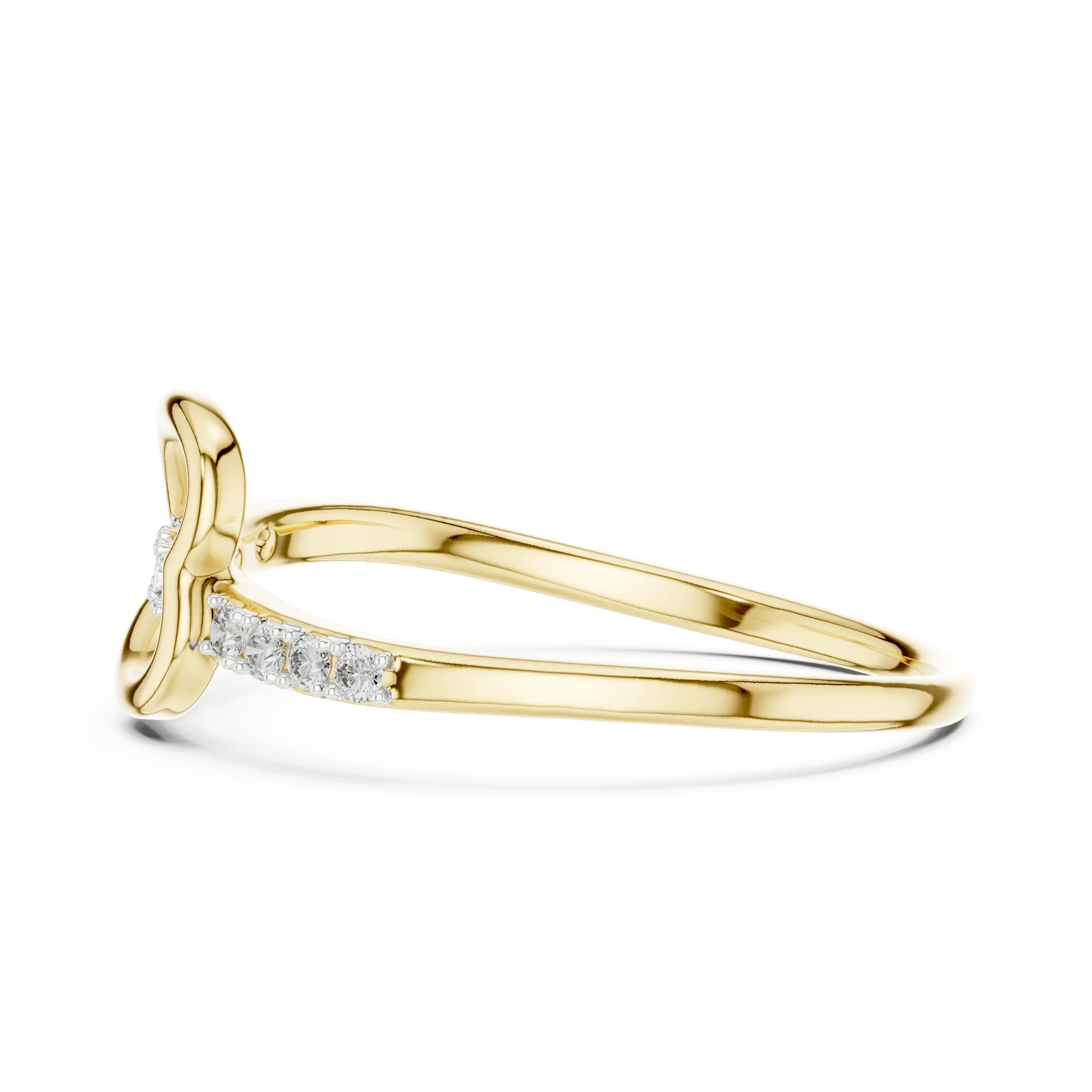 MJR062 - Openwork Heart Silhouette Split Shank Ring