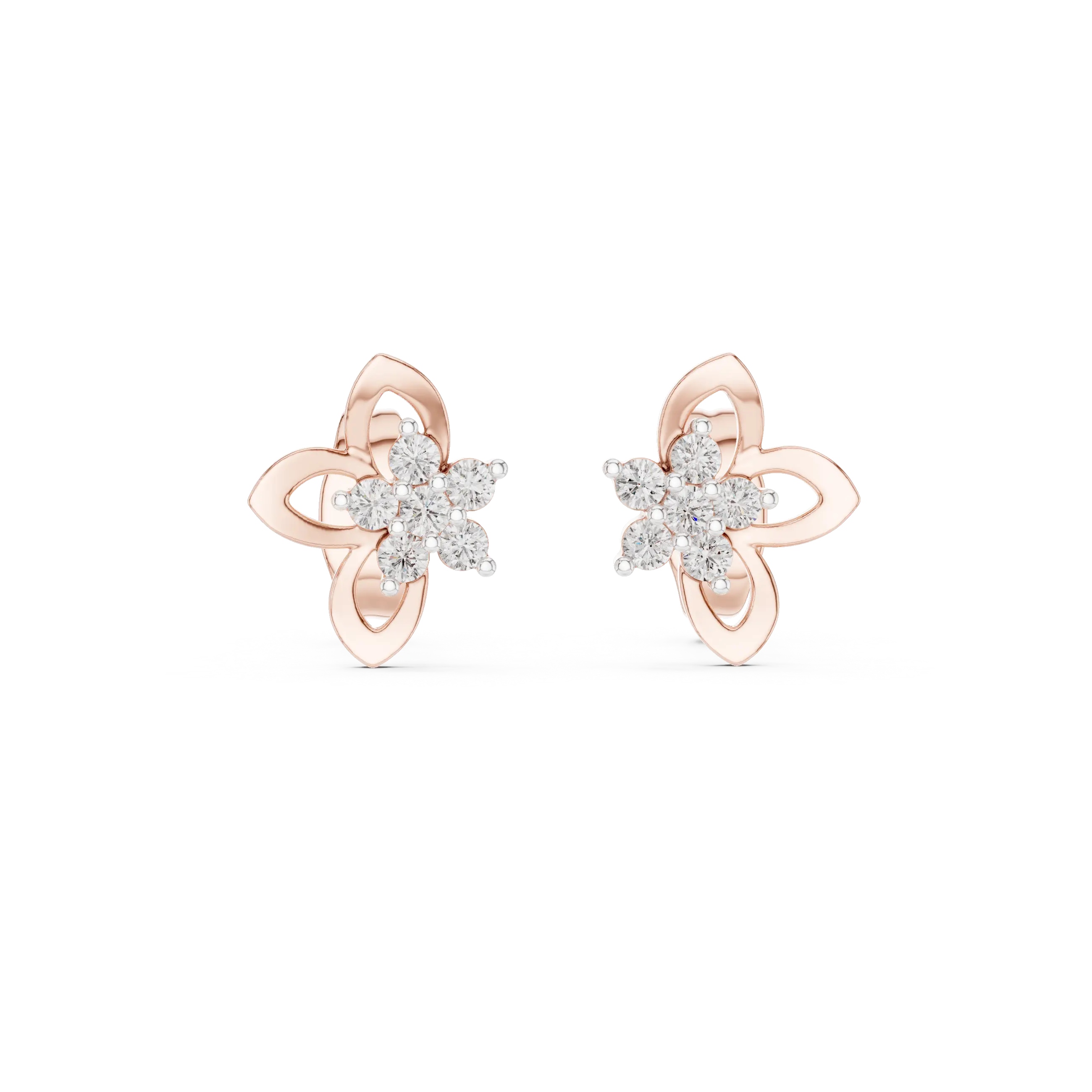MJER37 - Fluttering Butterfly Diamond Cluster Studs