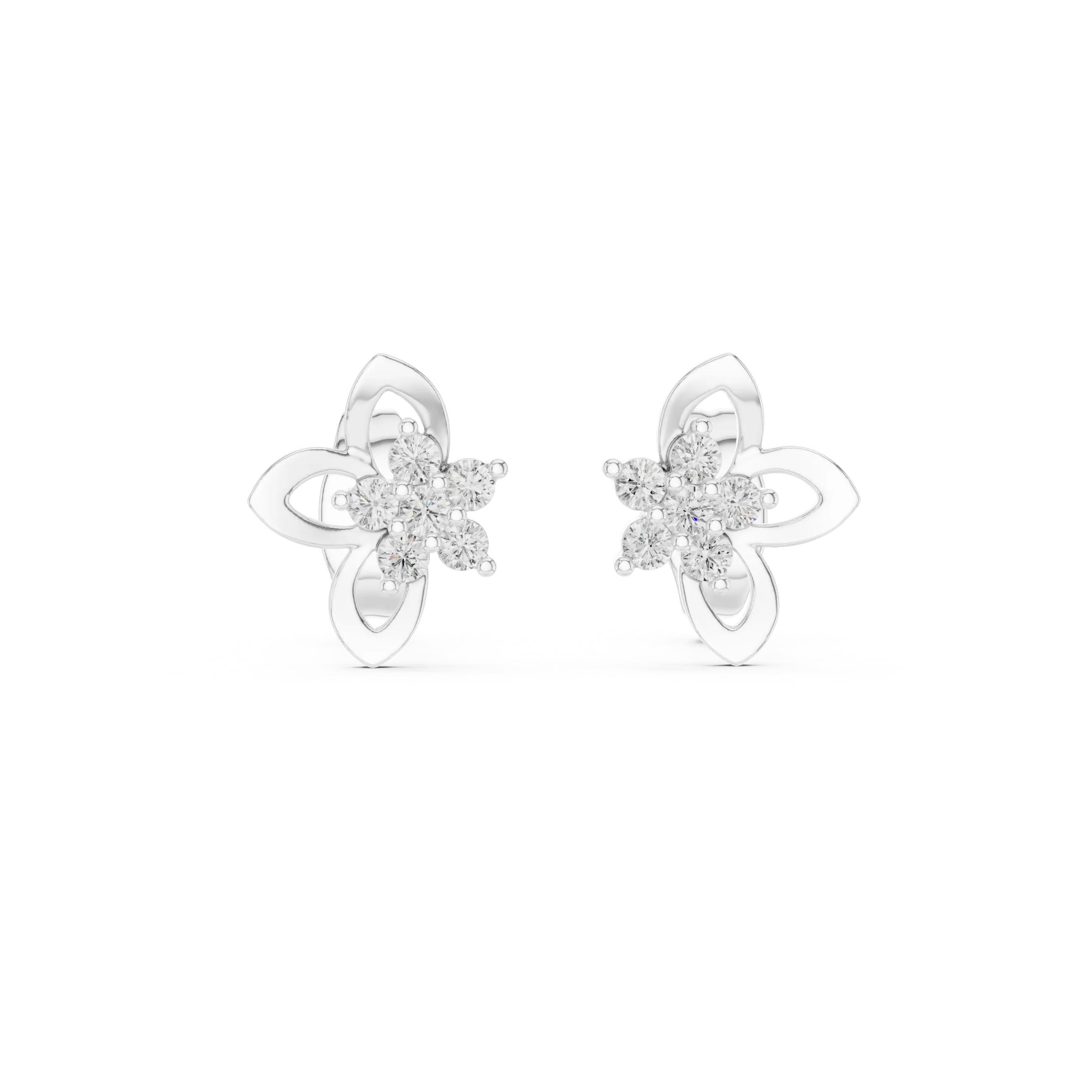 MJER37 - Fluttering Butterfly Diamond Cluster Studs