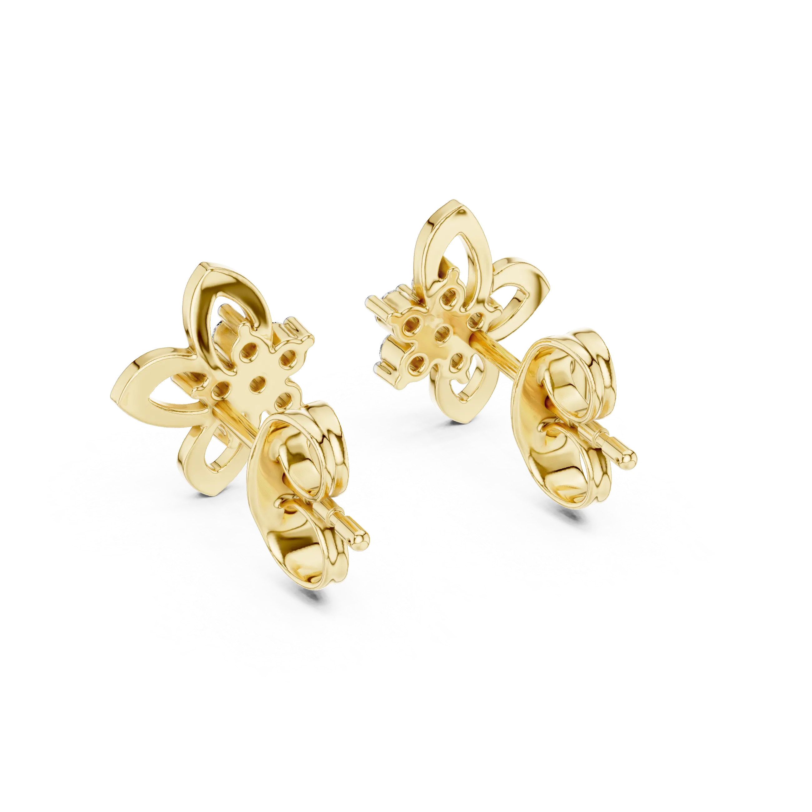 MJER37 - Fluttering Butterfly Diamond Cluster Studs
