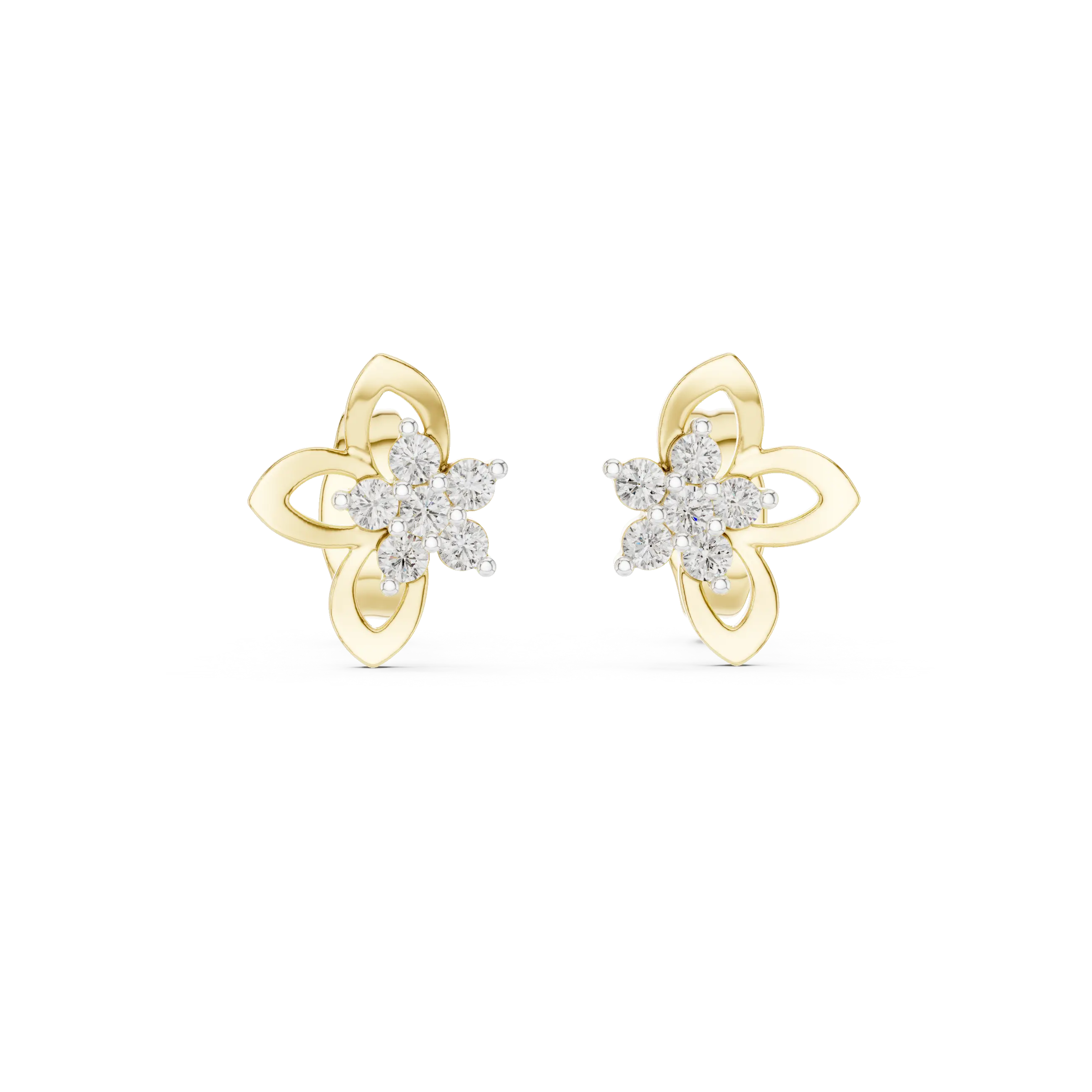 MJER37 - Fluttering Butterfly Diamond Cluster Studs