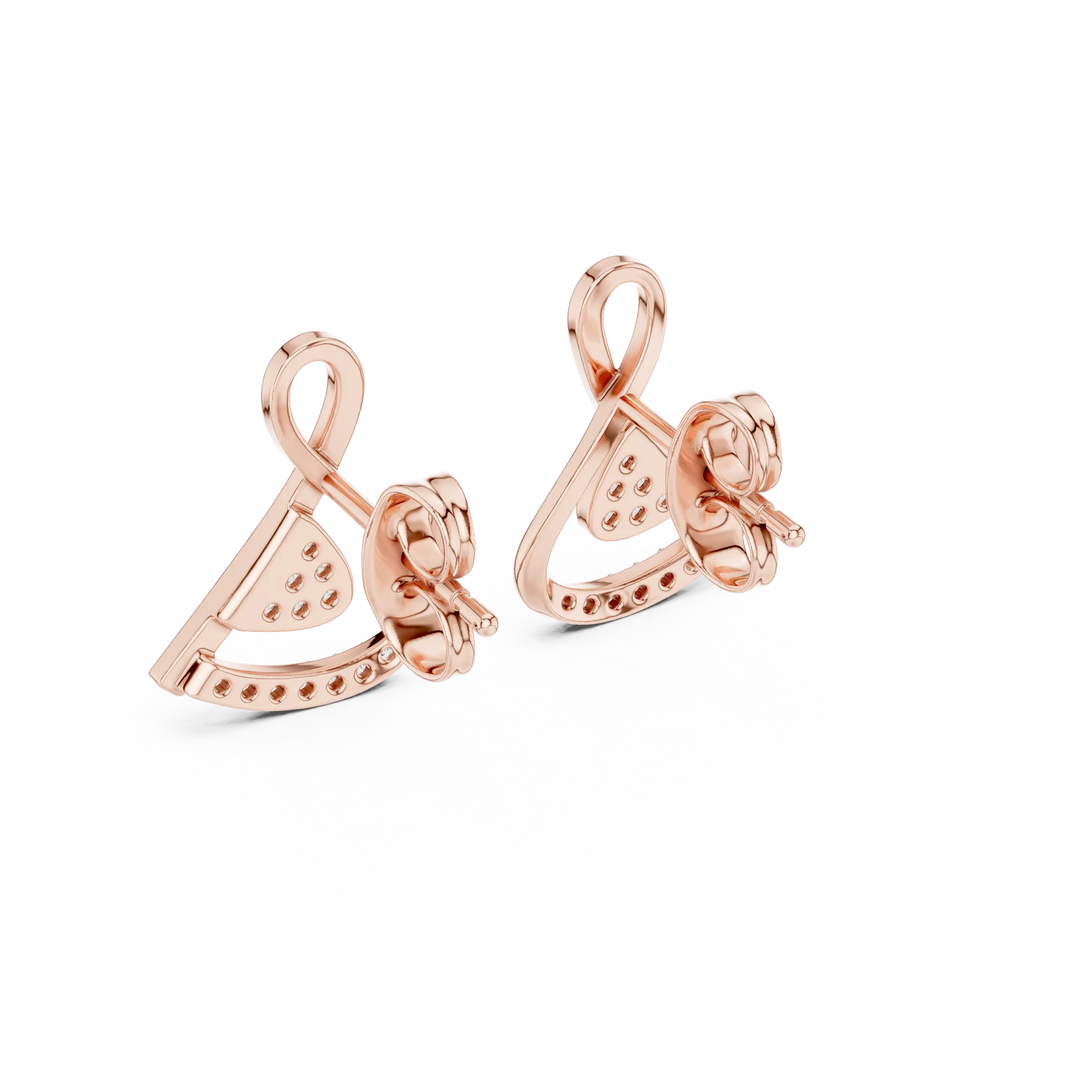 MJER75 - Abstract Ribbon Twist Pavé Studs