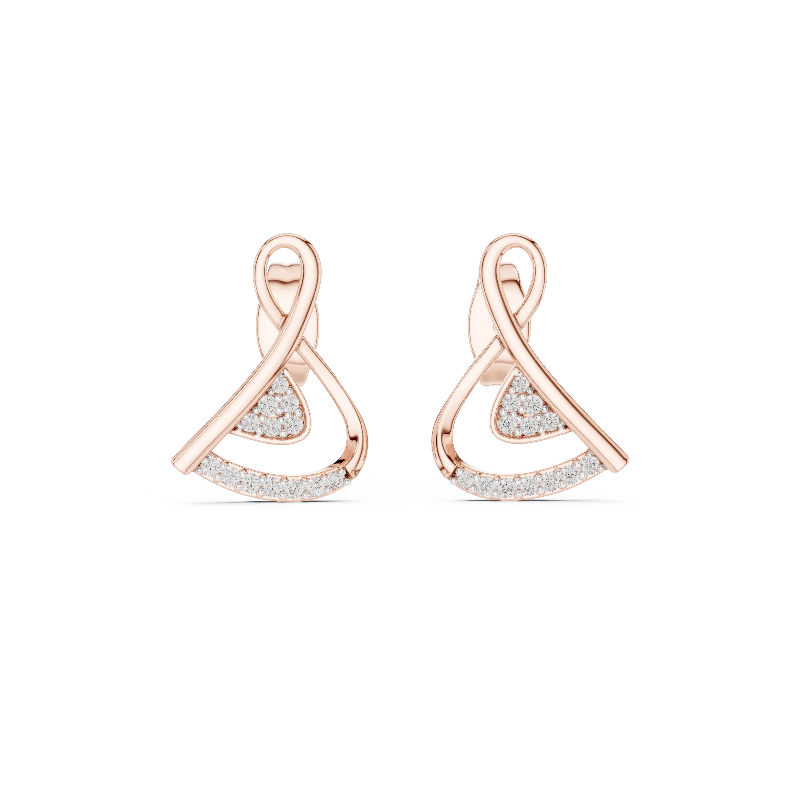 MJER75 - Abstract Ribbon Twist Pavé Studs