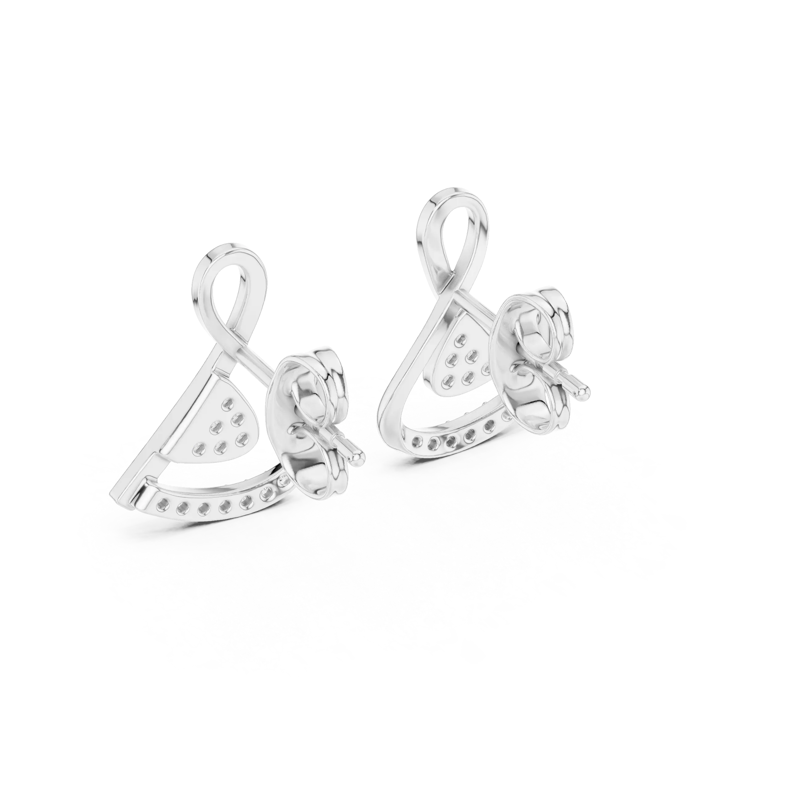 MJER75 - Abstract Ribbon Twist Pavé Studs