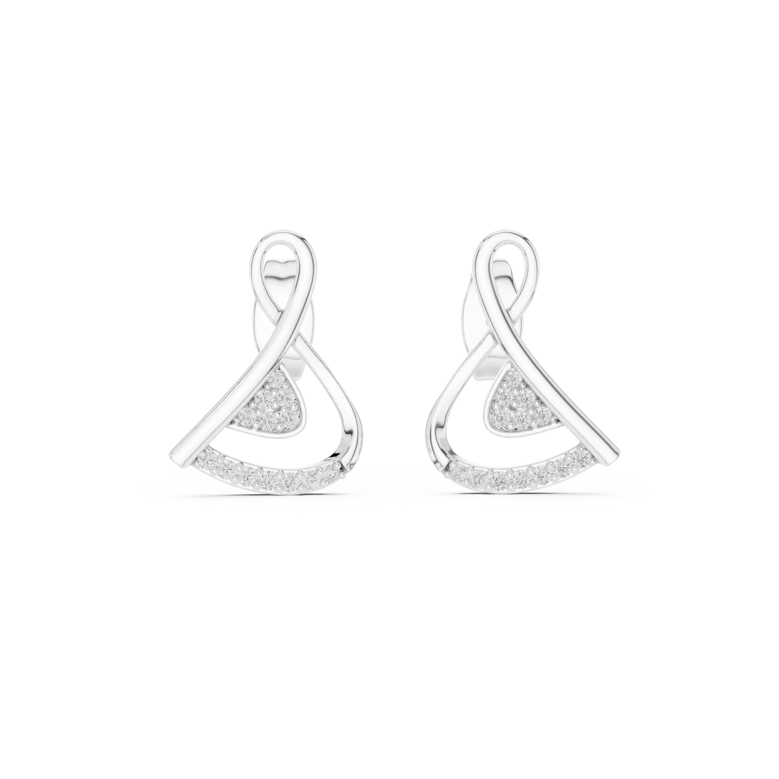 MJER75 - Abstract Ribbon Twist Pavé Studs