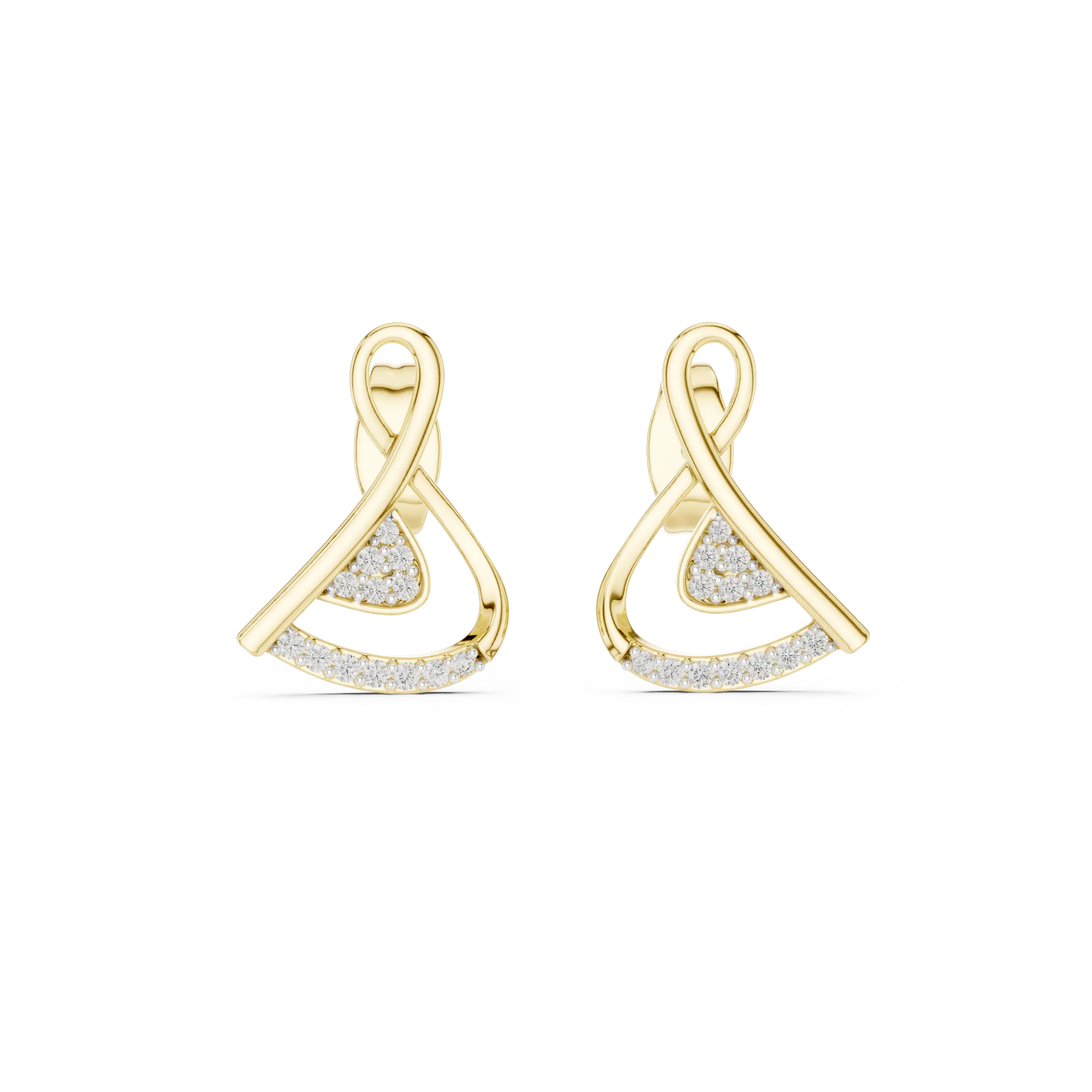MJER75 - Abstract Ribbon Twist Pavé Studs