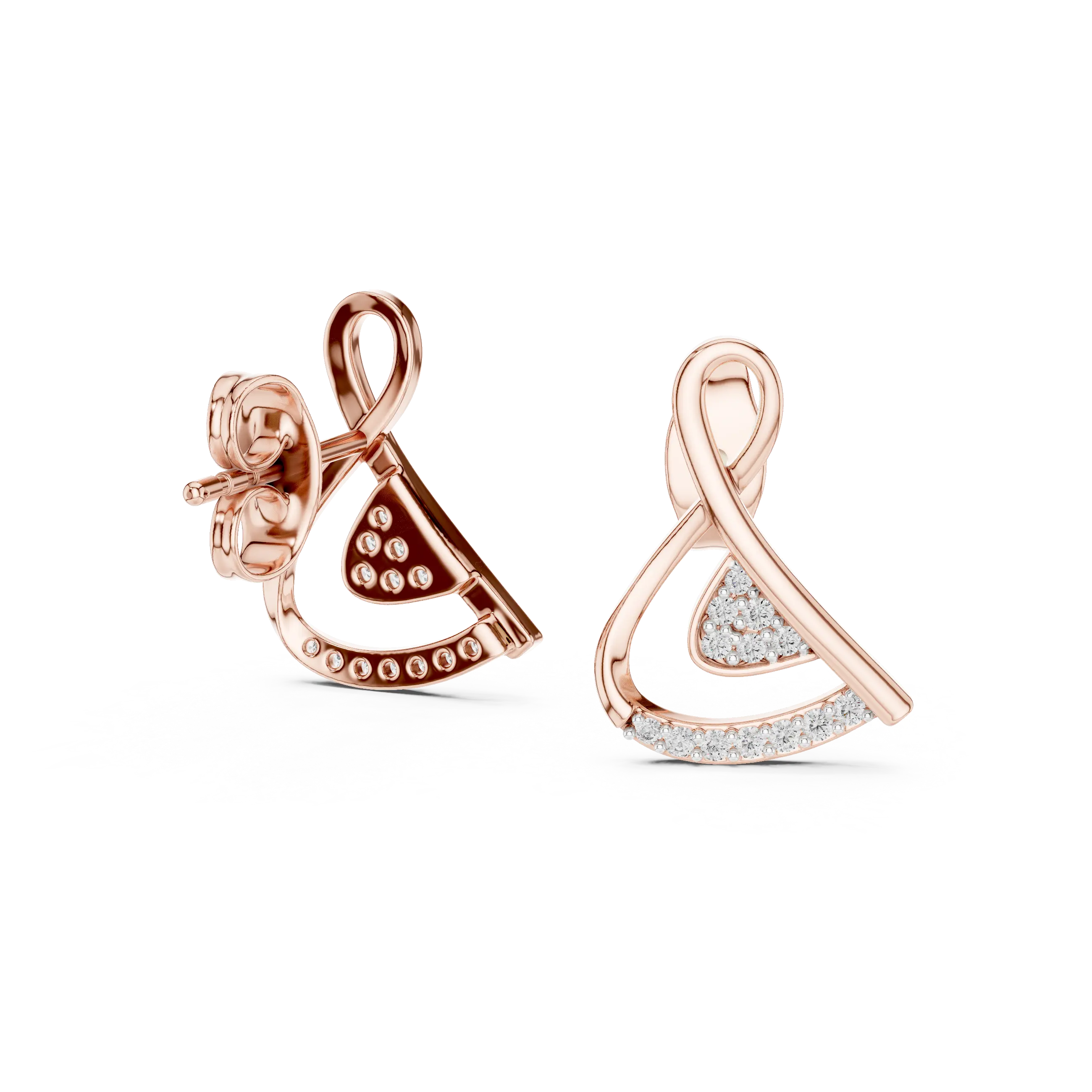 MJER75 - Abstract Ribbon Twist Pavé Studs