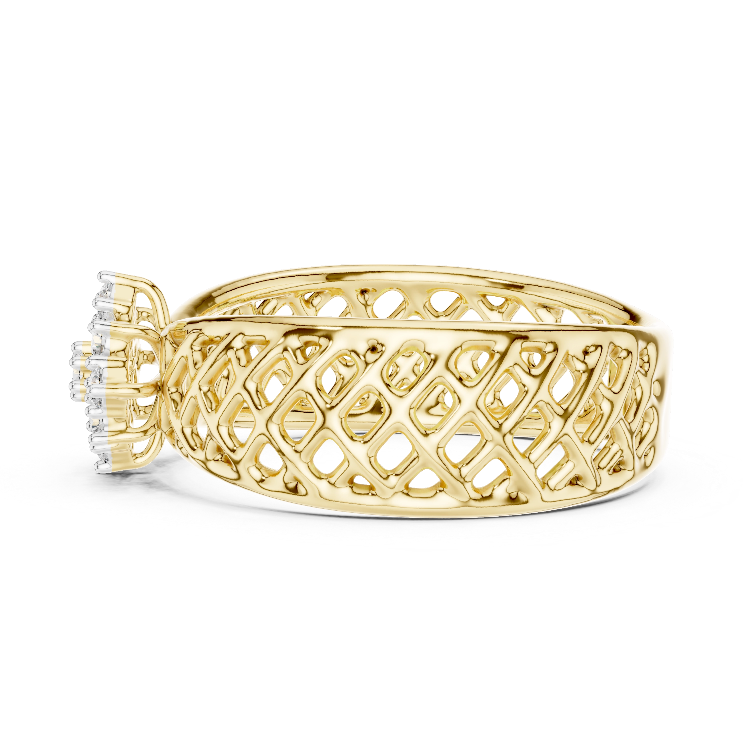MJAR003 - Round Lattice Filigree Cluster Band