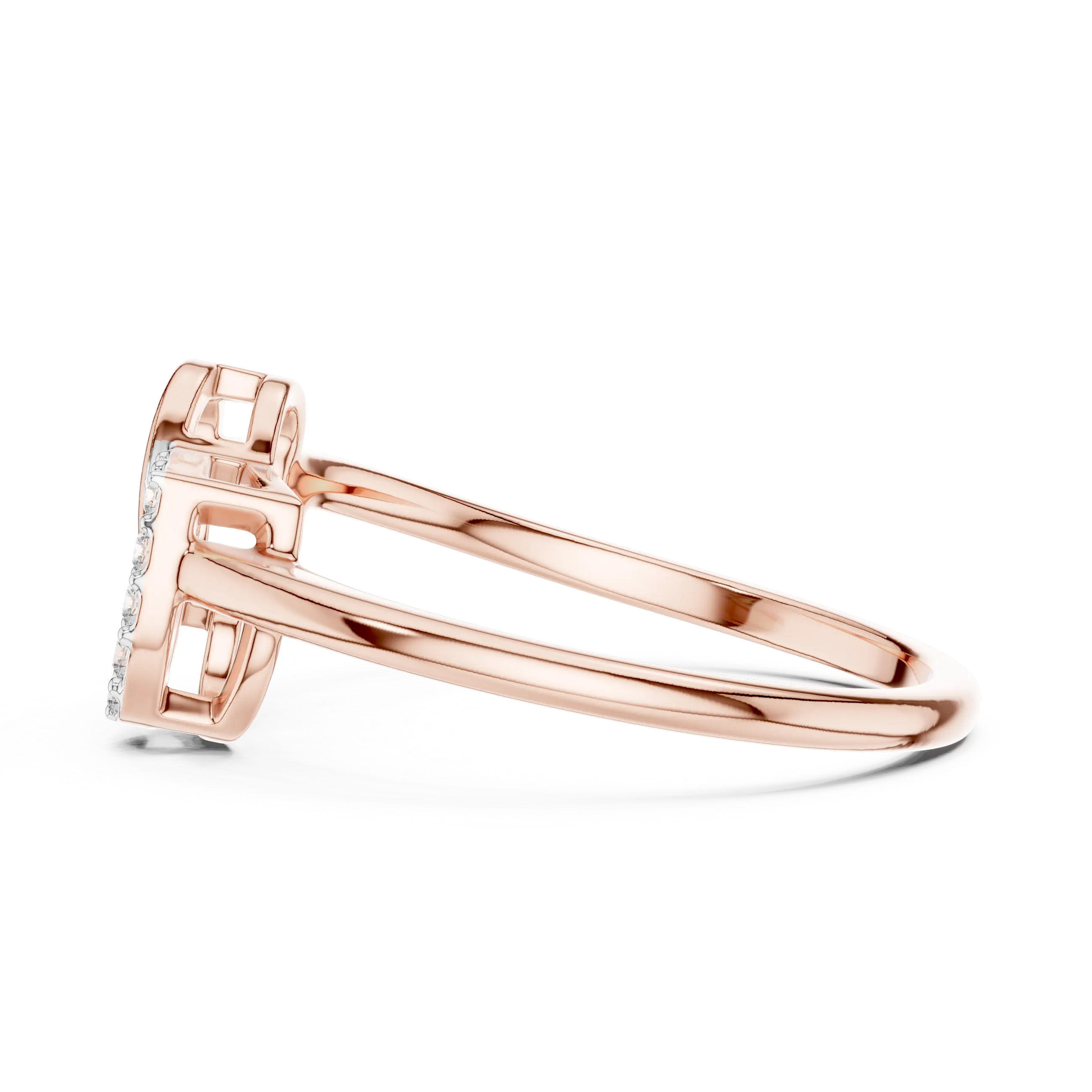 MJR065 - Openwork Interlocking Dual Heart Promise Ring